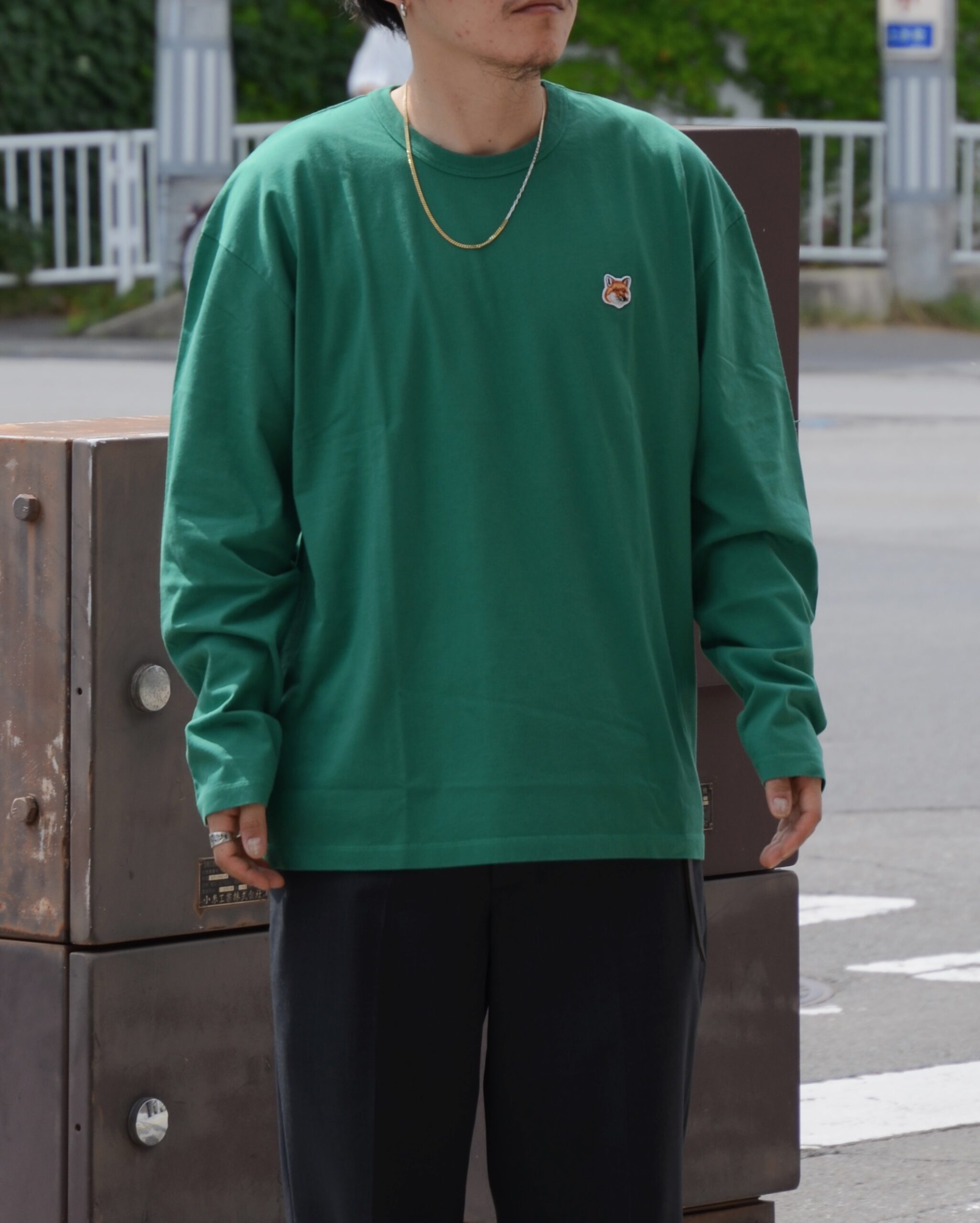 MAISON KITSUNÉ スウェットジャケット ボーリングジャケット Barbour × Maison Kitsuné》Beaufort Fox プリント クルーネック