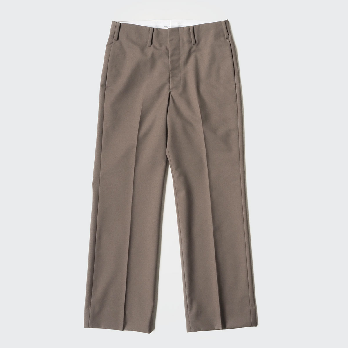 WEWILL ウィーウィル FLAT WAIST TROUSERS Greige a