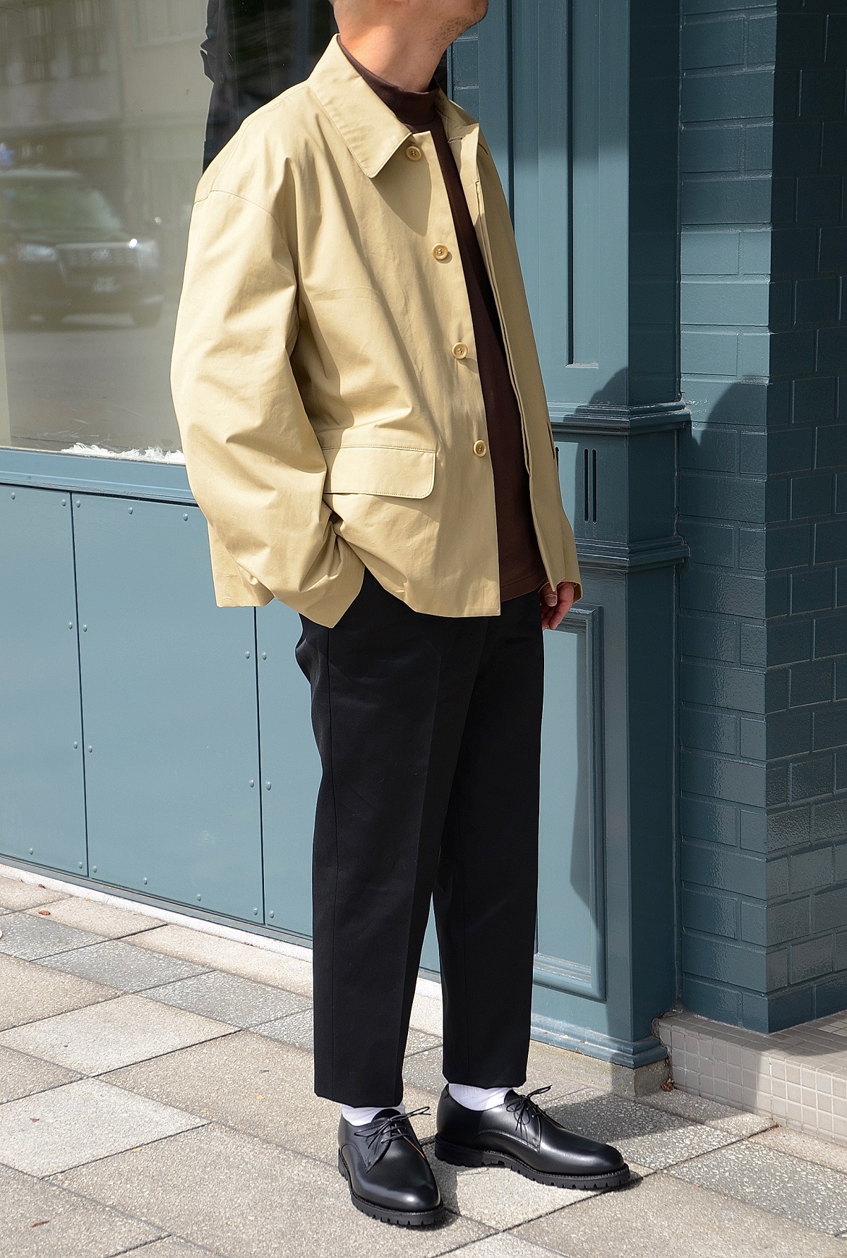 WEWILL ウィーウィル “CROPPED BALMACAAN COAT”