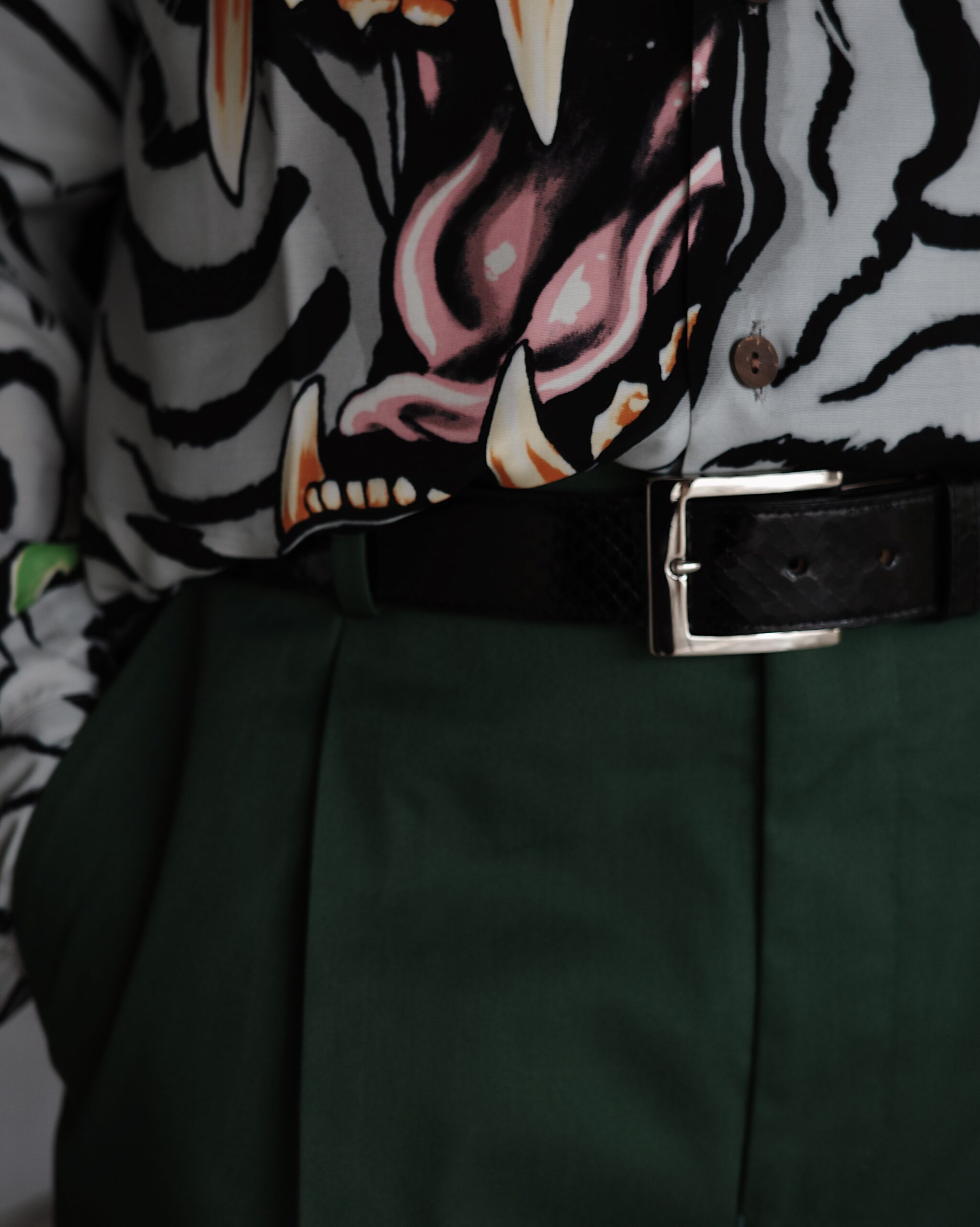 WACKO MARIA】SINGLE RIDERS LEATHER JACKET・PYTHON OPEN COLLAR