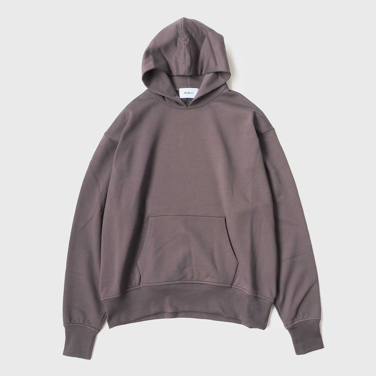 WEWILL ウィーウィル LOOSE PULLOVER HOODIE Brown a