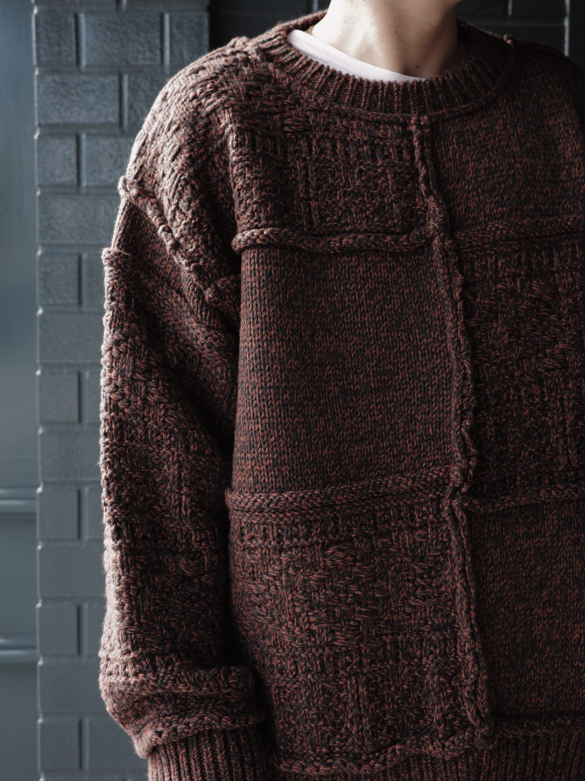 Name.】PATCHWORK KNIT SWEATER | CIENTO BLOG