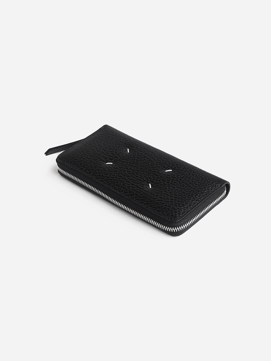 Maison Margiela ブラックレザー ウォレット Maison Margiela】マルジェラ レザーウォレット (Maison