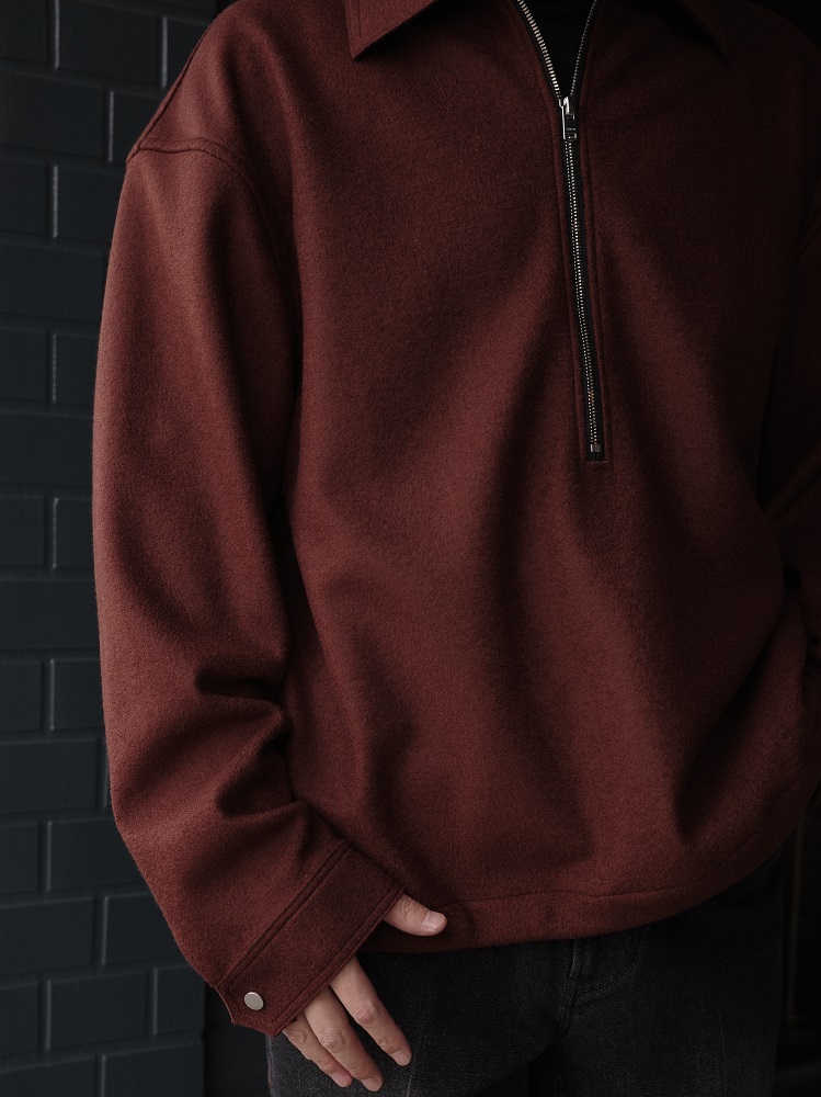 CINOH チノ WOOL JERSEY HALF ZIPPER PULLOVER a