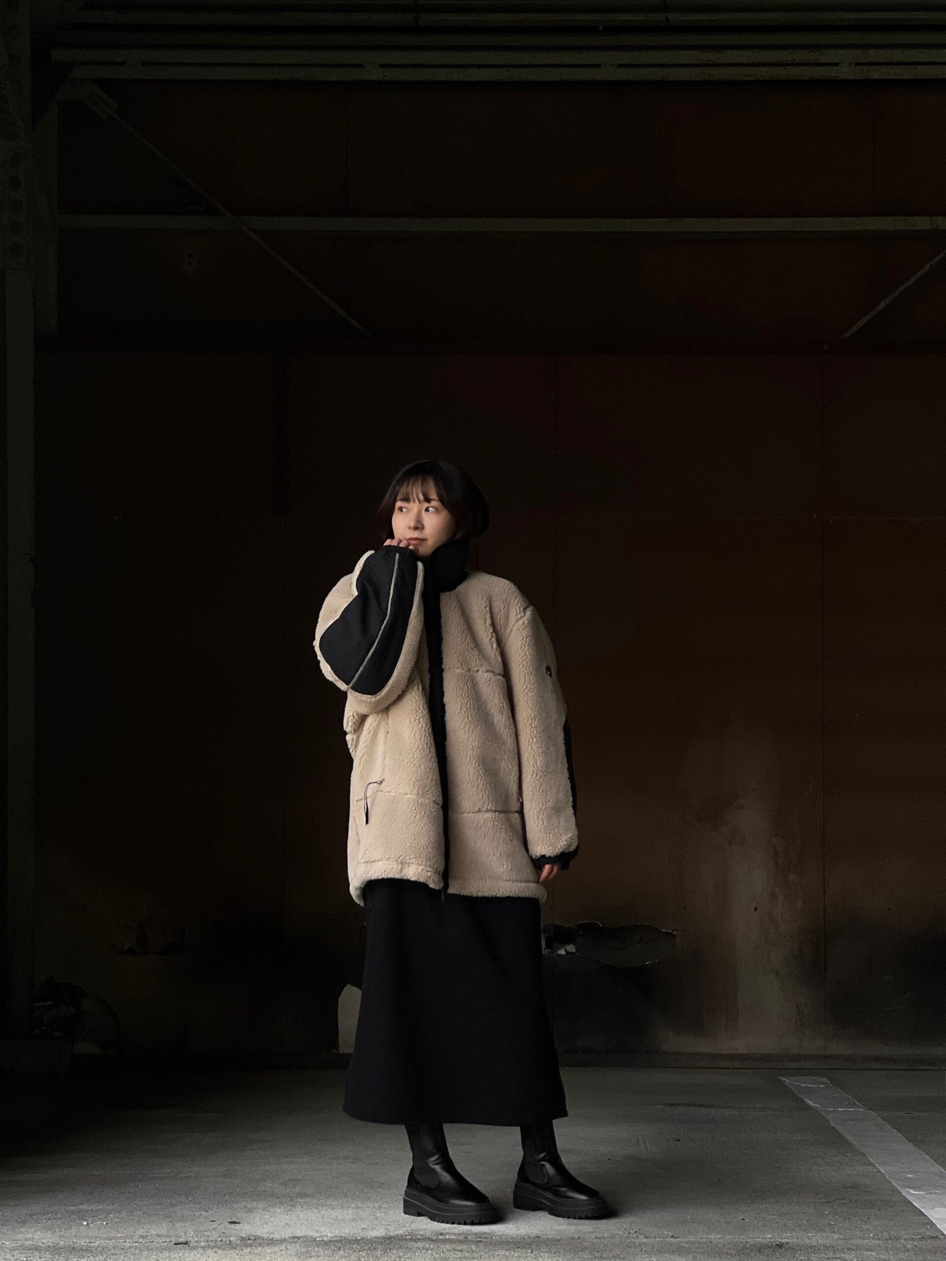 【Y(dot)BY NORDISK】- BOA OVER JACKET・QUILTING SHIRT COAT・BOA DOWN MUFFLER –