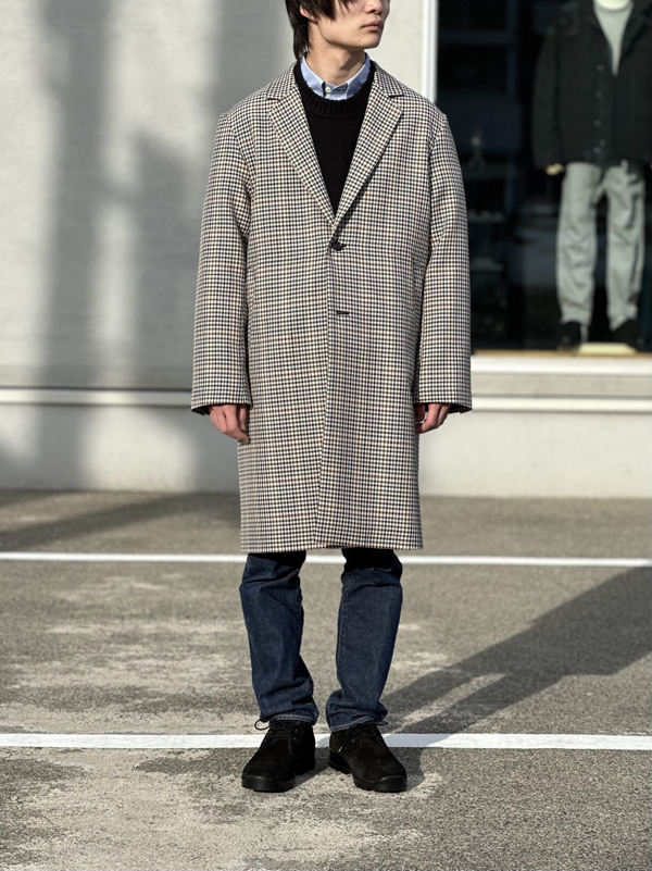 ミスターオリーブMR.OLIVE ヴァレンシア チェック チェスターコート