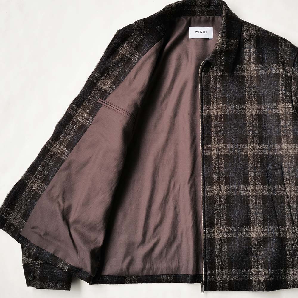 WEWILL ウィーウィル SINGLE ZIP JACKET シングル ジップ ジャケット Brown W-011-3003 b