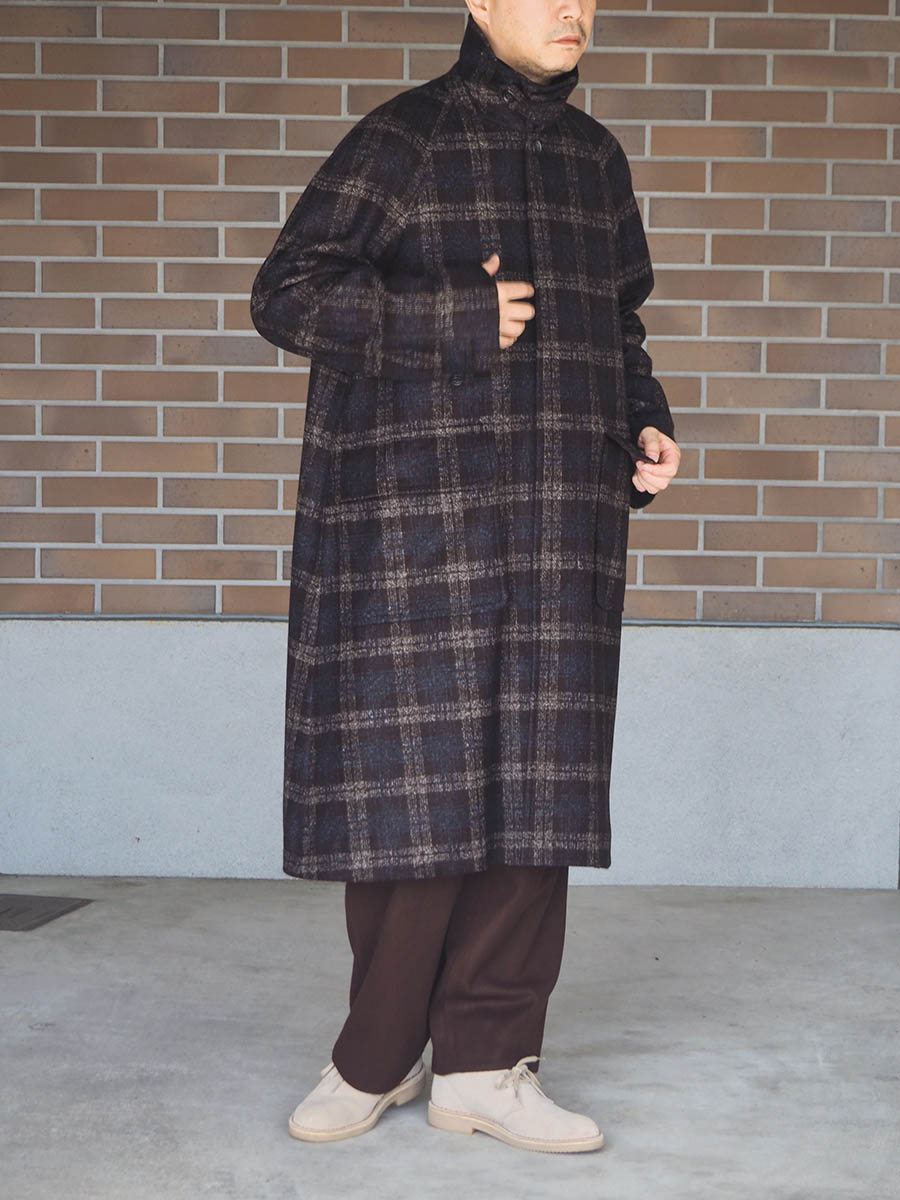 WEWILL ウィーウィル BALMACAAN COAT バルマカーンコート Brown W-011-1001 i