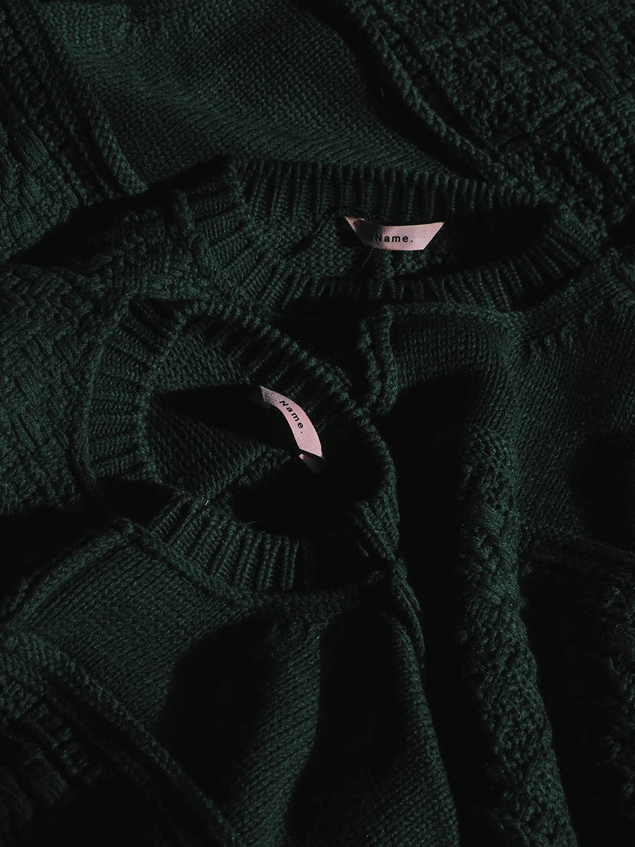 Name. PATCHWORK KNIT SWEATER