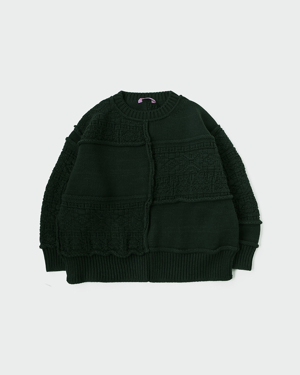Name. PATCHWORK KNIT SWEATER