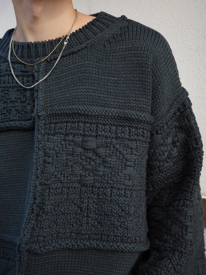 Name. PATCHWORK KNIT SWEATER