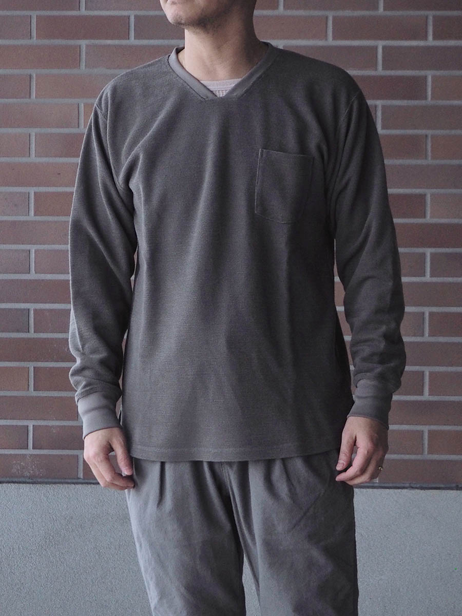 nonnative ノンネイティブ DWELLER LS V NECK TEE WOOL TC JERSEY CEMENT NN-C4207 b