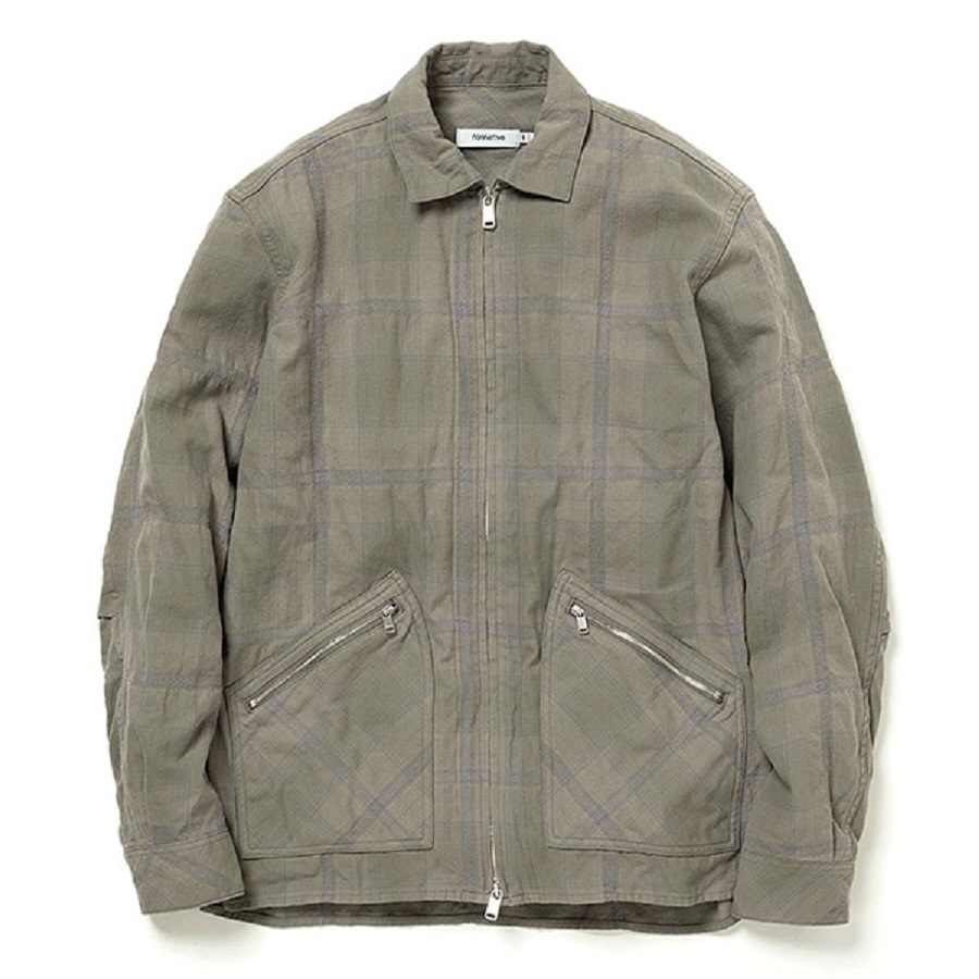 nonnative ノンネイティブ RANCHER SHIRT JACKET CW TWIL OMBRE PLAID CEMENT NN-SJ4201 a