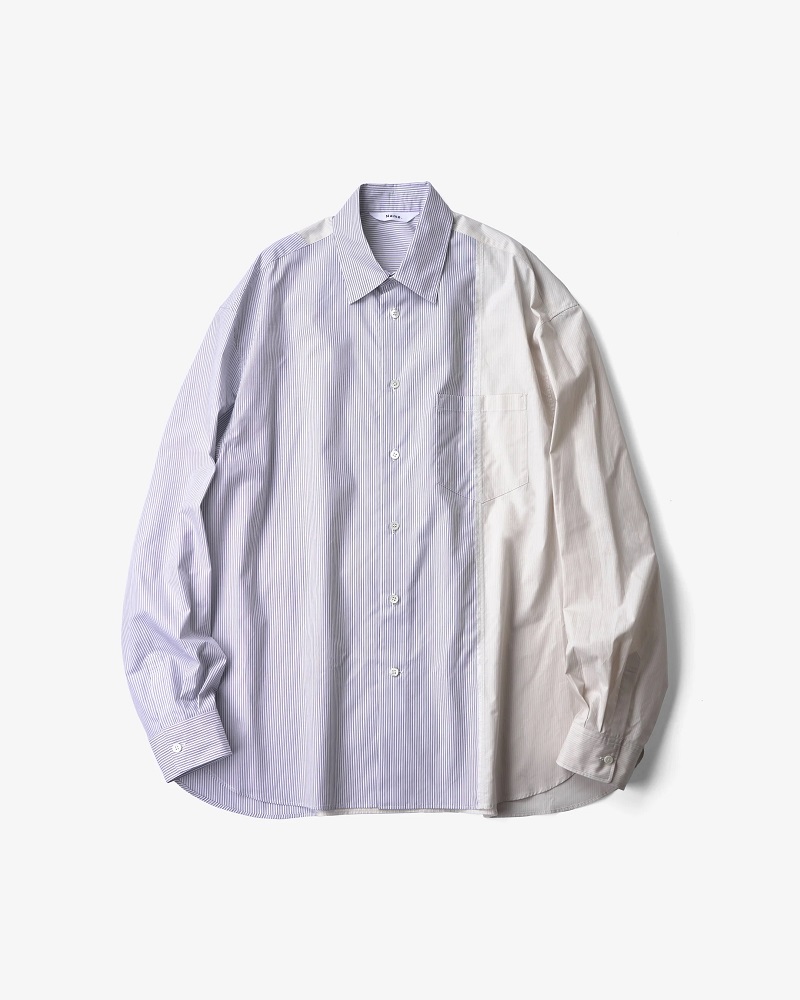 Name. ASYMMETRIC STRIPE SHIRT ネーム アシンメトリー シャツ 正規取扱店 公式通販 送料無料