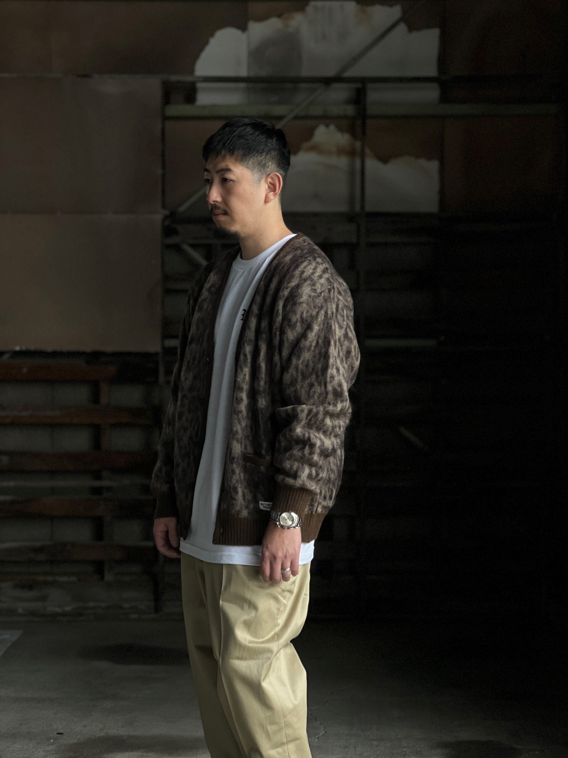 トップス LEOPARD MOHAIR CARDIGAN L 23SS-WMK-KN08 WACKO MARIA (ワコマリア) LEOPARD MOHAIR CARDIGAN (レオパード