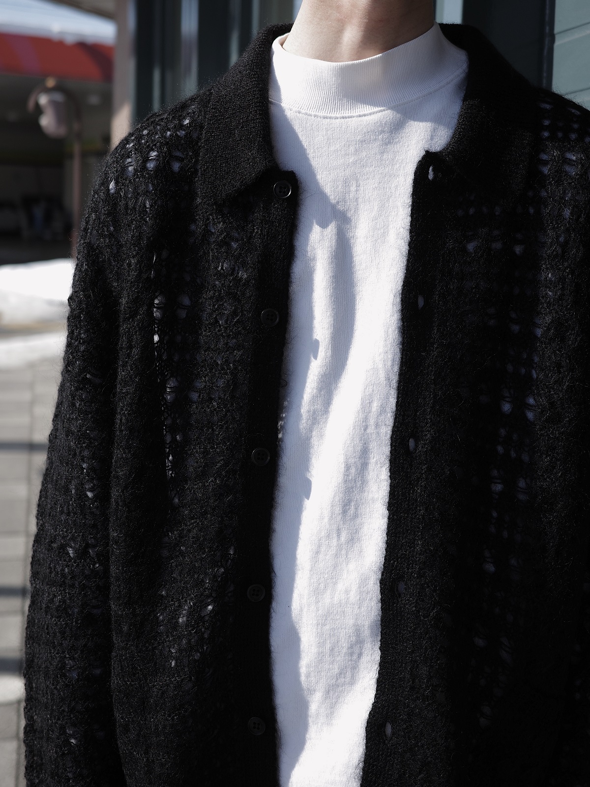 YOKE ヨーク MOHAIR SILK MESH KNIT SHIRT NO : YK23SS0489S COLOR : BLACK