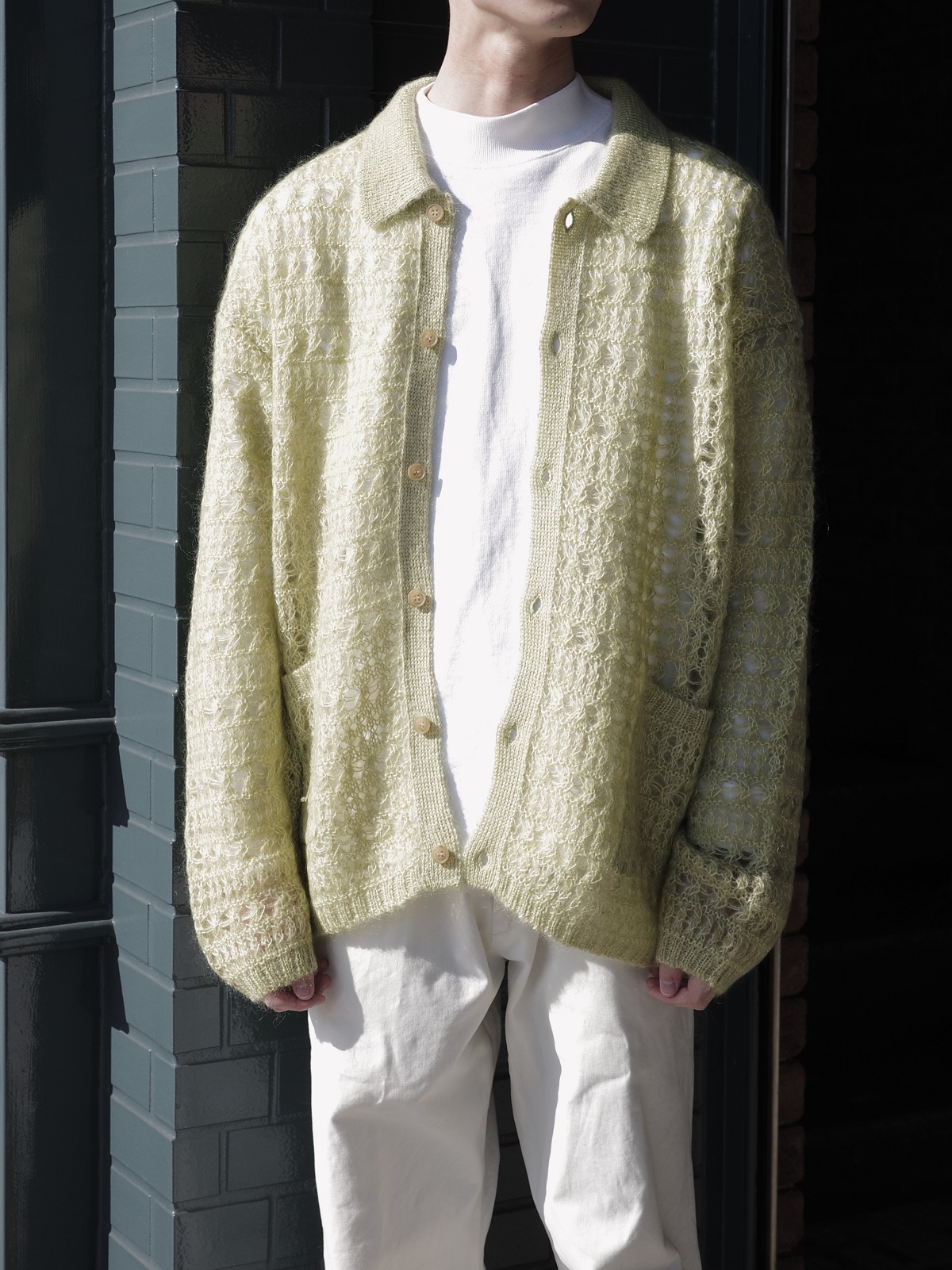 YOKE ヨーク MOHAIR SILK MESH KNIT SHIRT NO : YK23SS0489S COLOR : LIME YELLOW