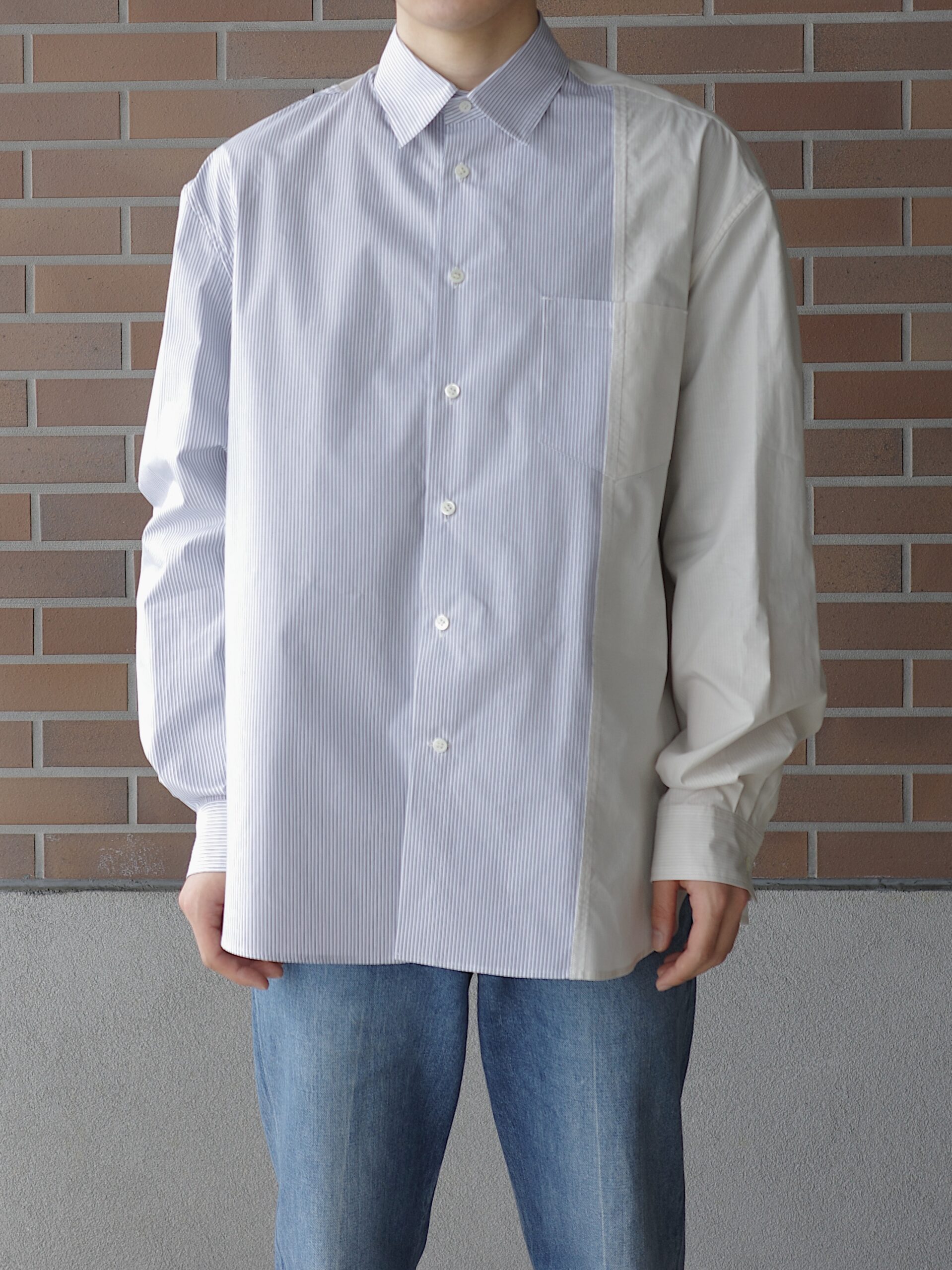 Name. ネーム アシンメトリック ストライプシャツ ASYMMETRIC STRIPE SHIRT【2023 新作】 Name. ネーム アシンメトリック ストライプシャツ ASYMMETRIC STRIPE