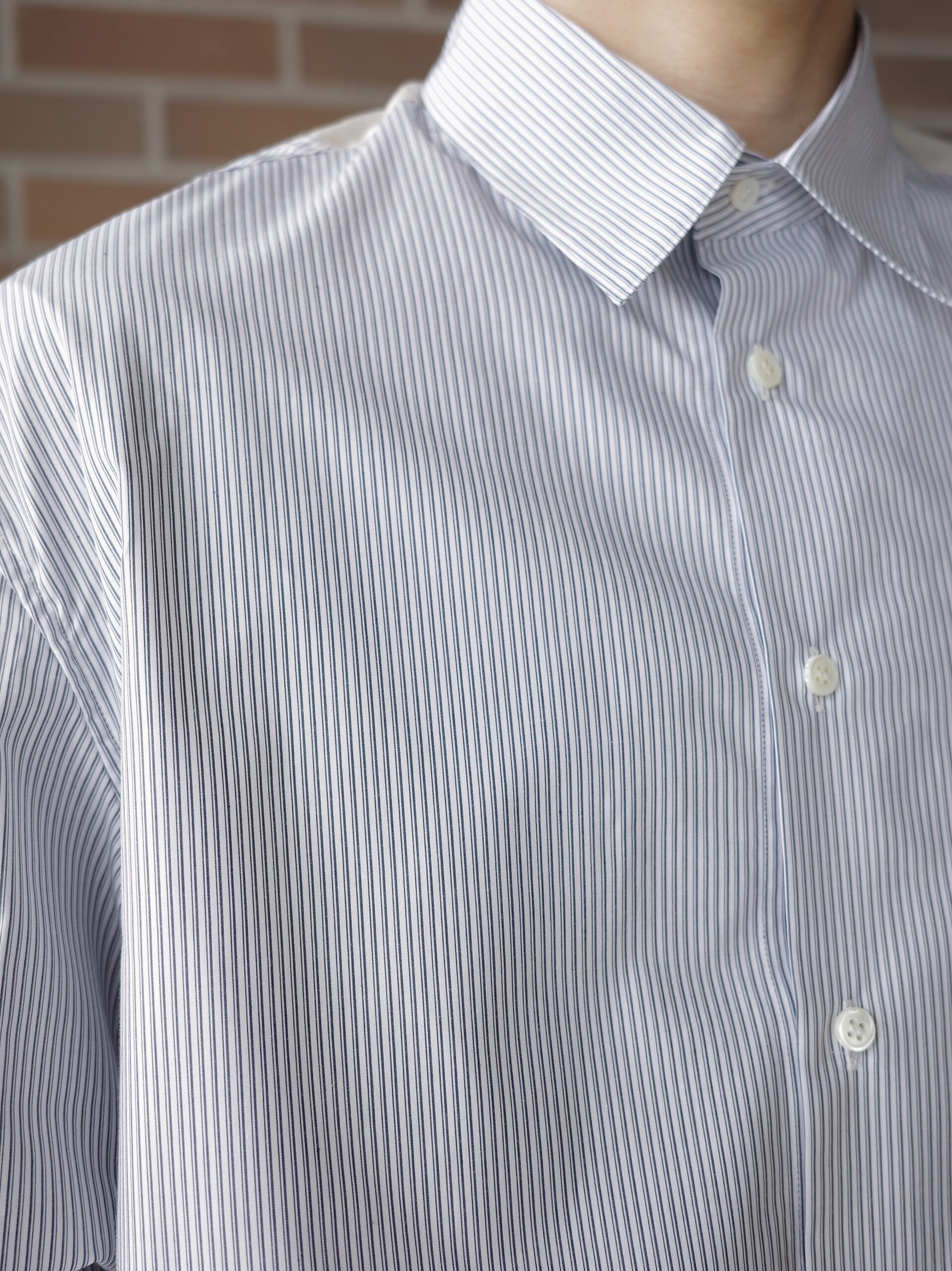 Name. ネーム アシンメトリック ストライプシャツ ASYMMETRIC STRIPE