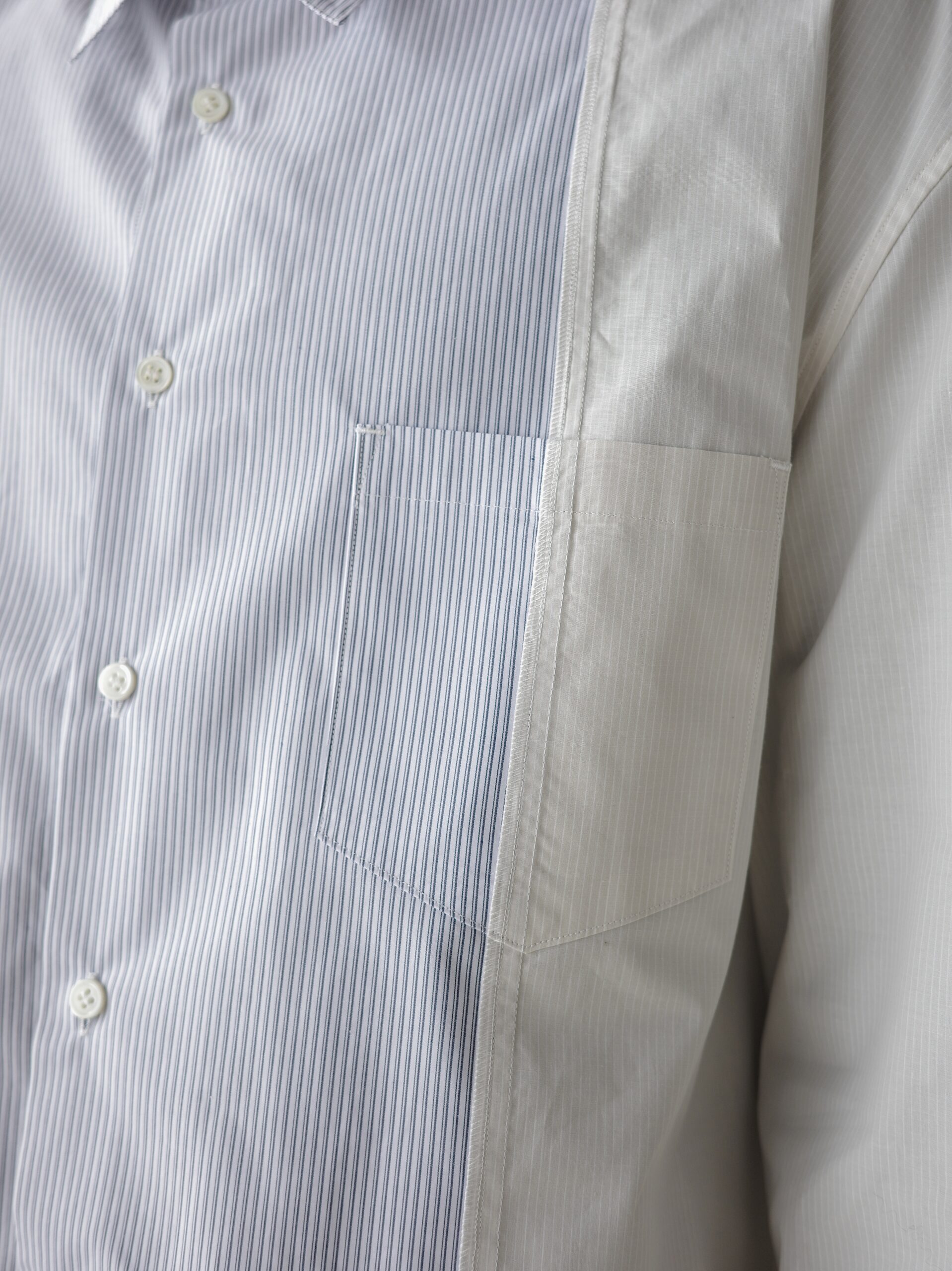 Name. ASYMMETRIC STRIPE SHIRT ネーム アシンメトリー シャツ 正規取扱店 公式通販 送料無料