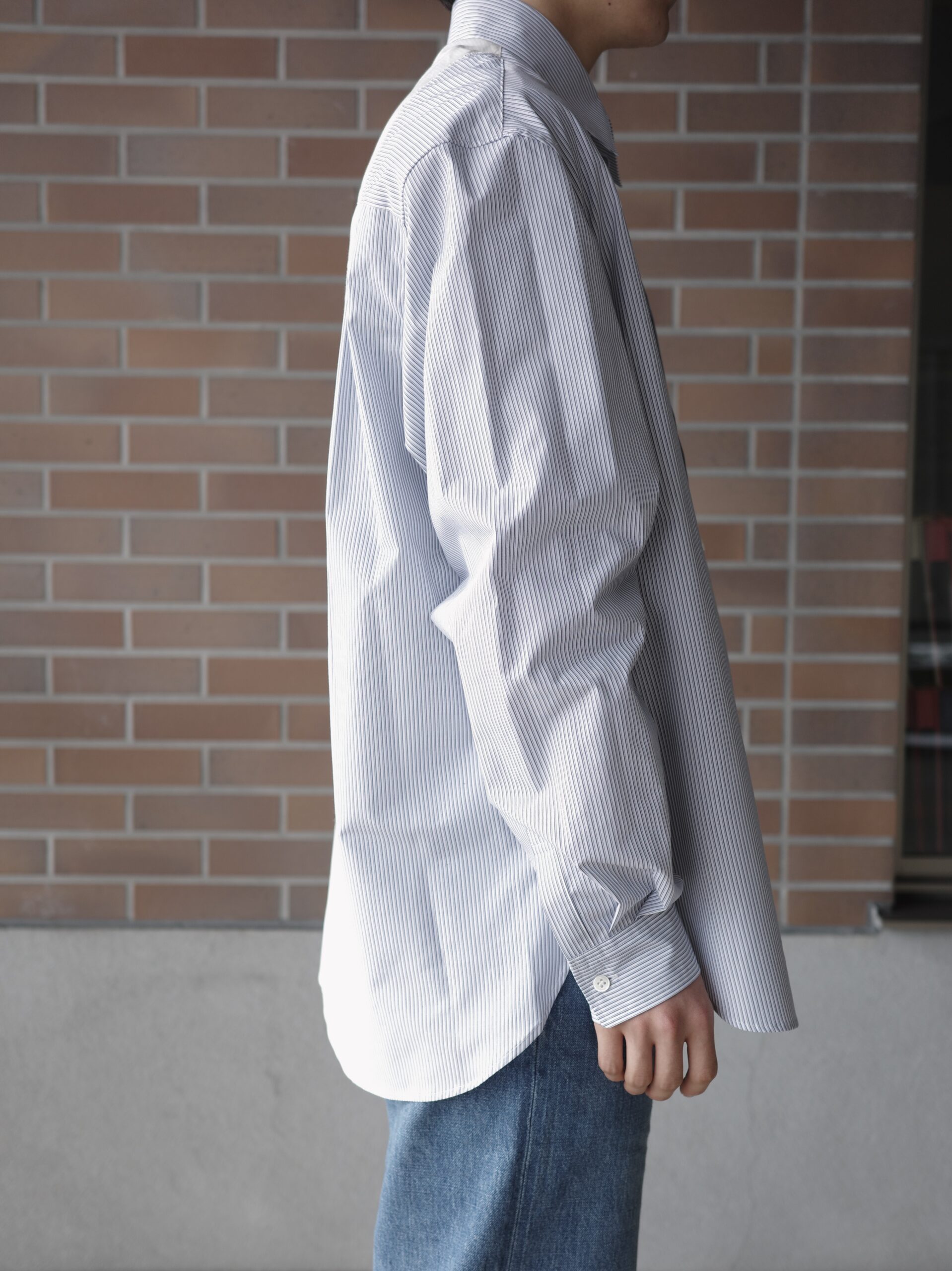 Name. ASYMMETRIC STRIPE SHIRT ネーム アシンメトリー シャツ 正規取扱店 公式通販 送料無料