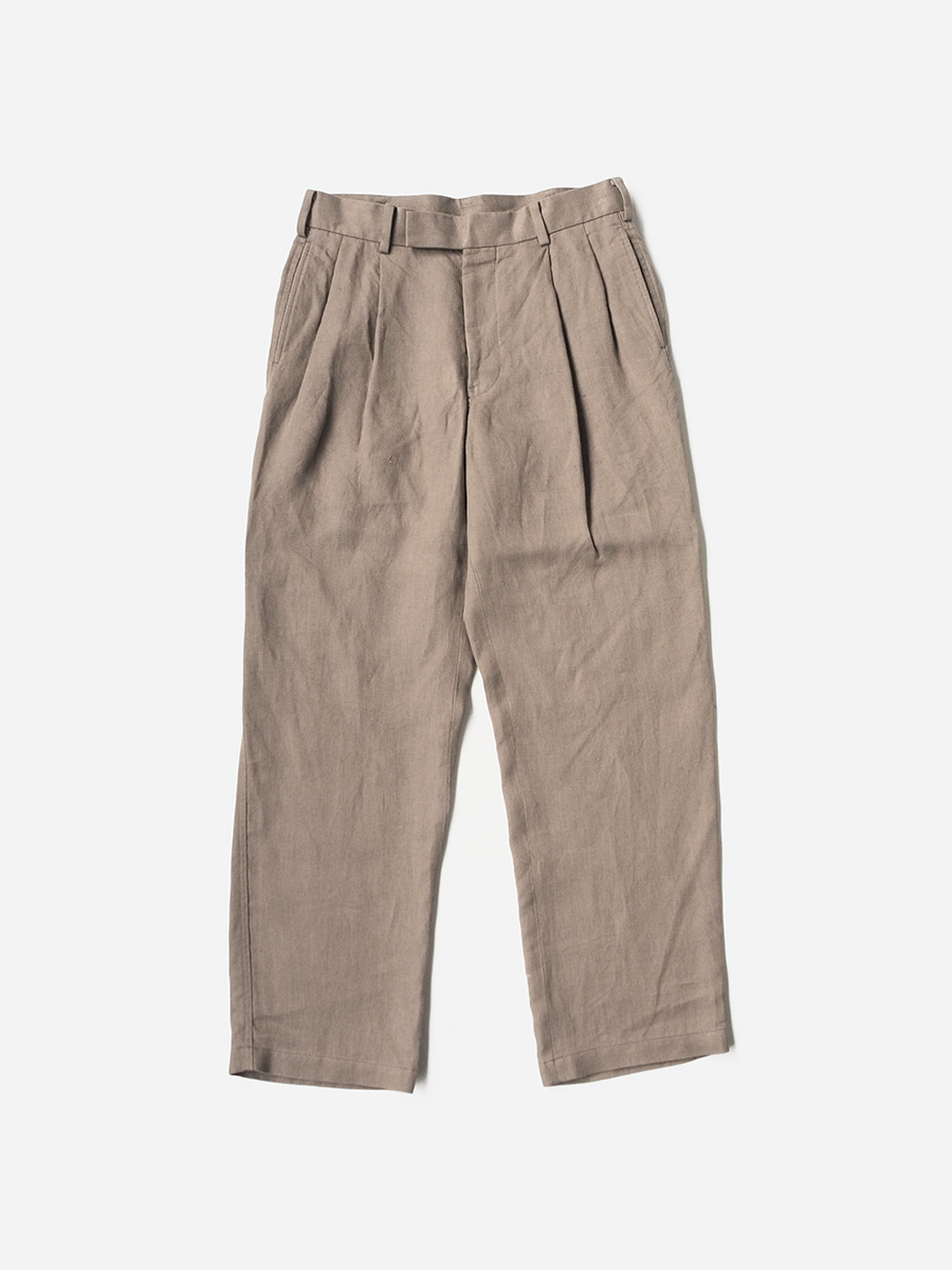 WEWILL ウィーウィル 2TUCK DRESS TROUSERS L.Brown a