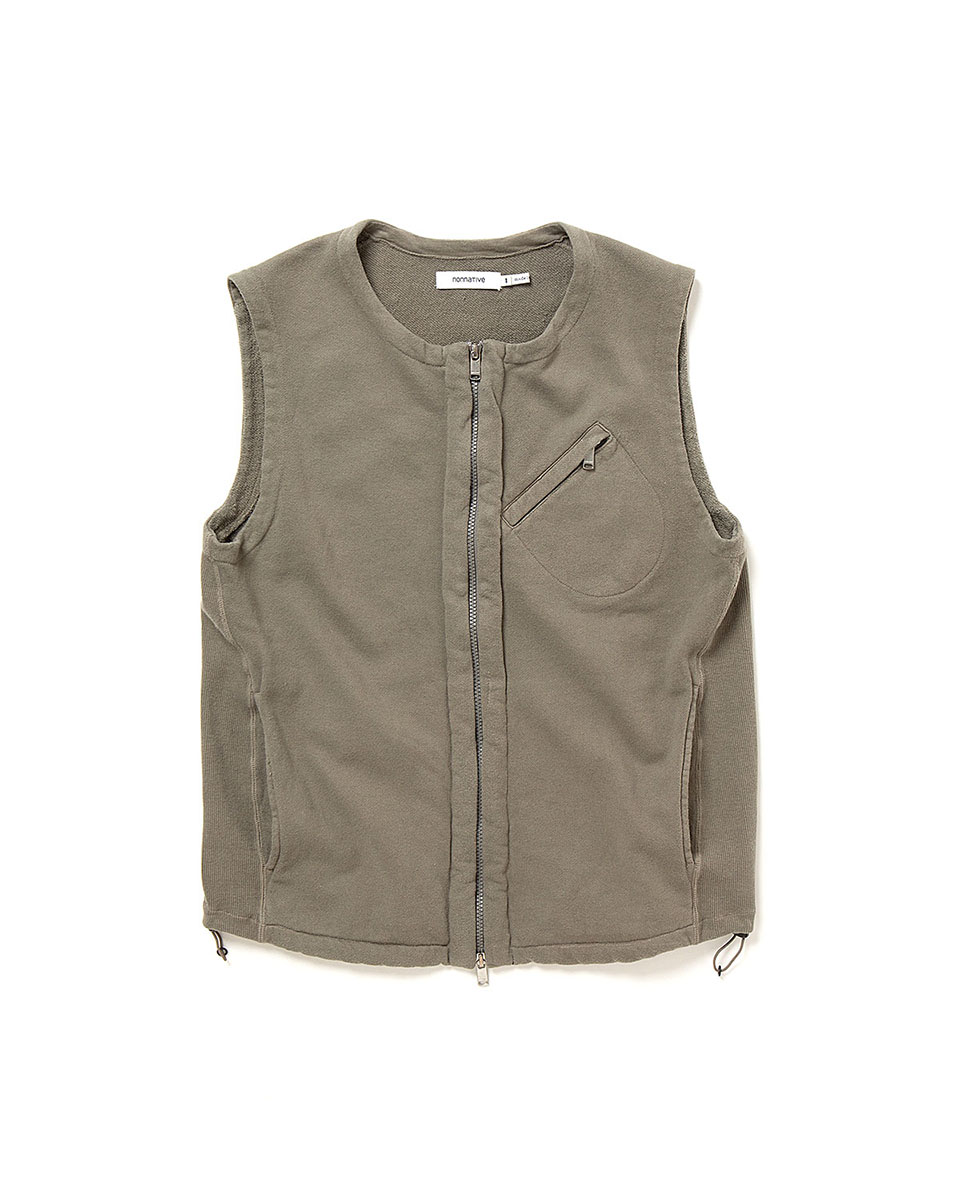 【nonnative】 HIKER VEST COTTON SWEAT OVERDYED