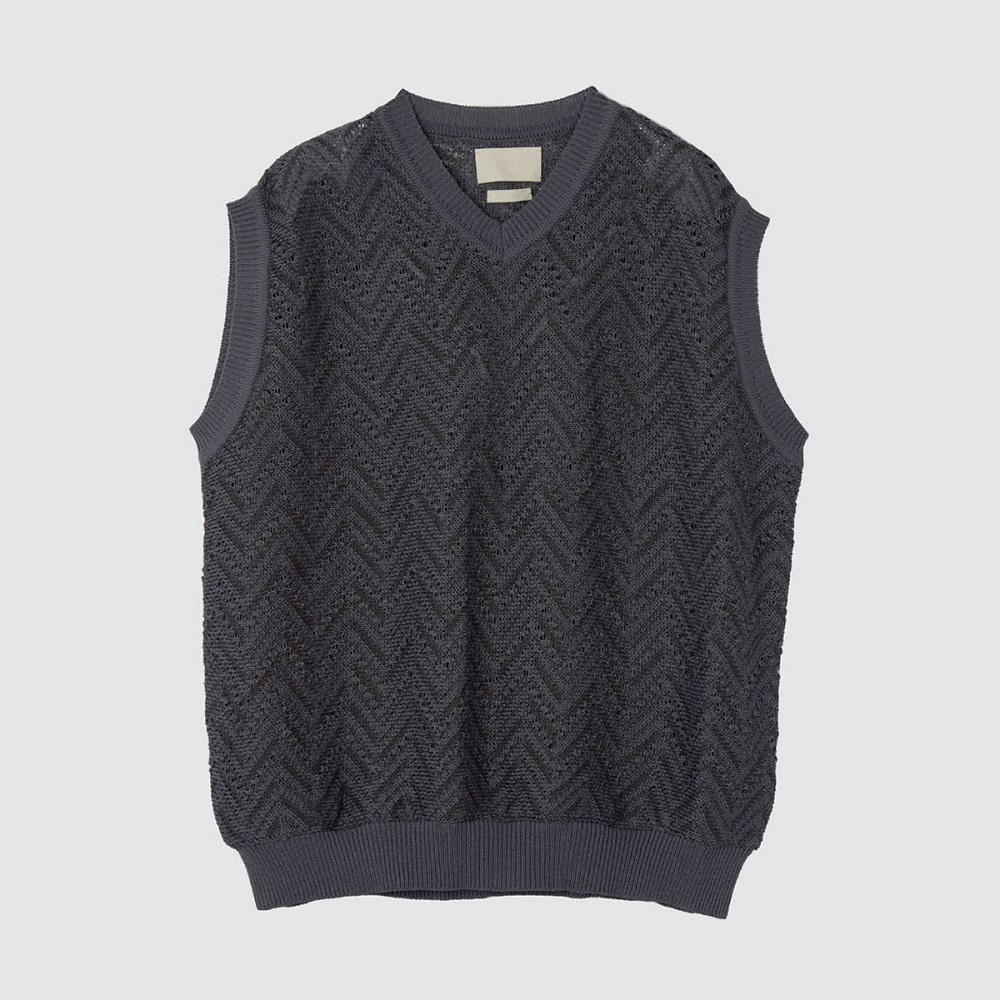 YOKE ヨーク HERRINGBONE MESH V-NECK VEST