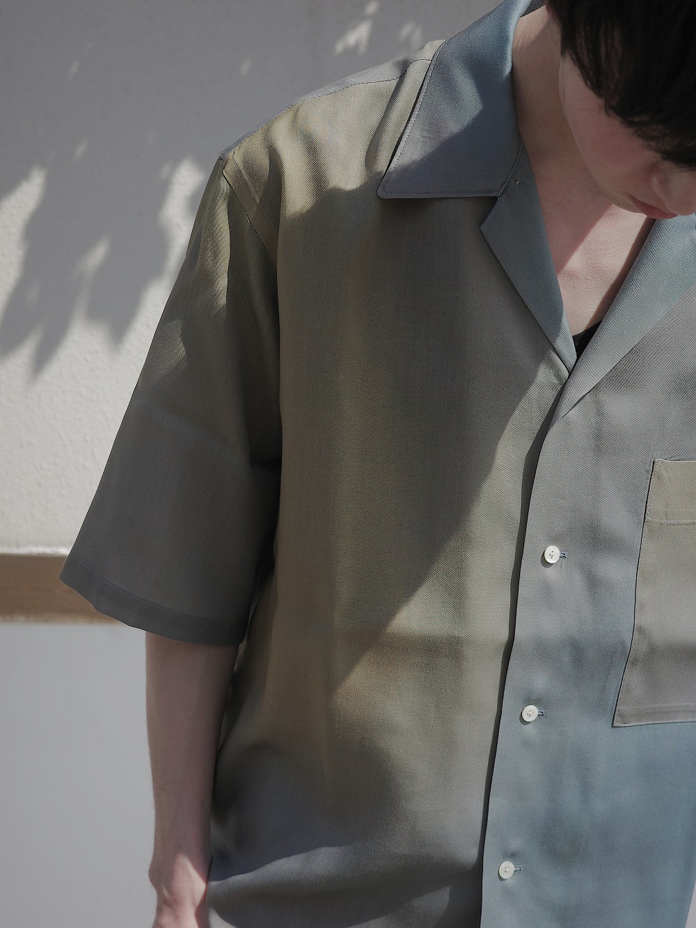 YOKE ヨーク PRINTED OPEN COLLAR SHIRT