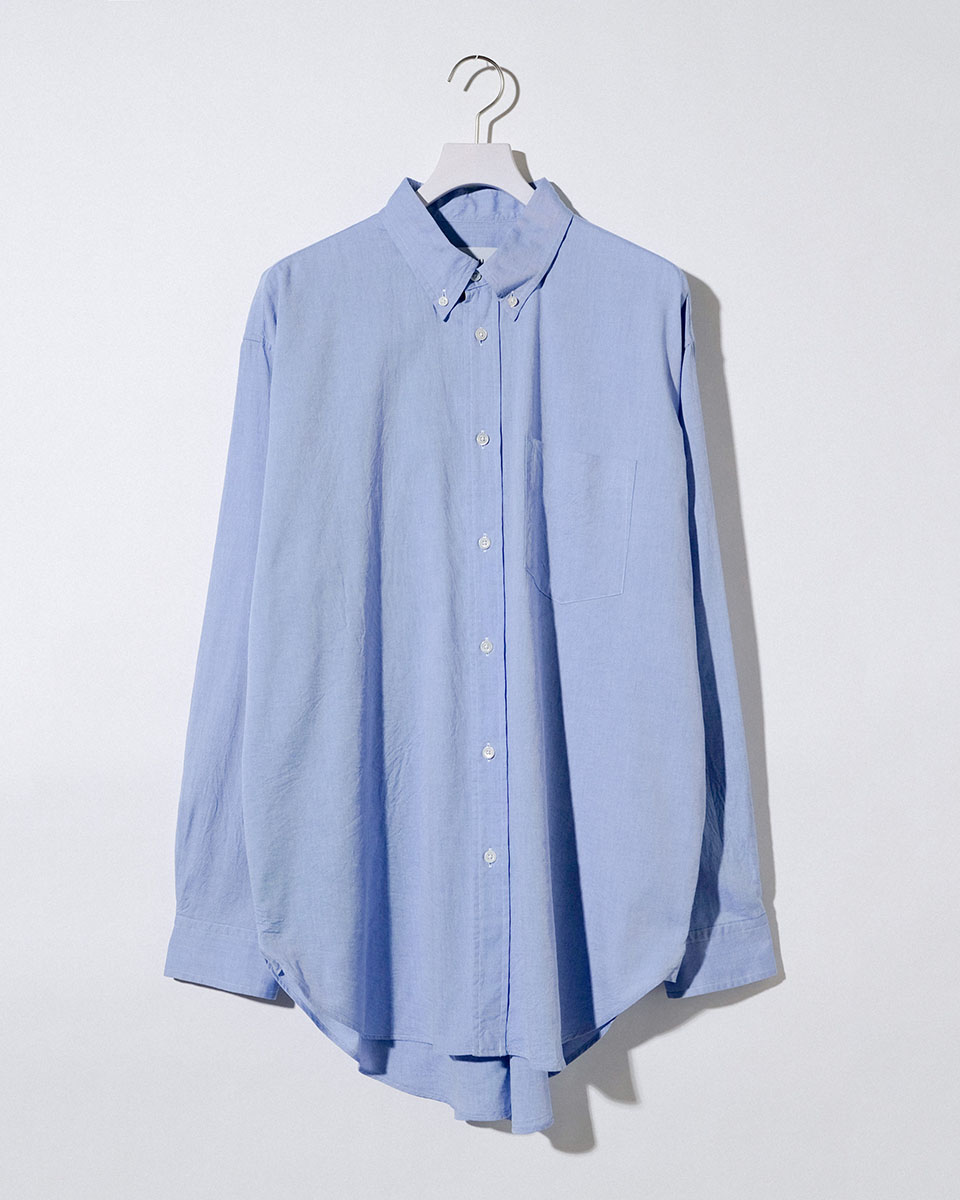 WEWILL ウィーウィル BD SHIRT ボタンダウンシャツ BLUE ブルー a