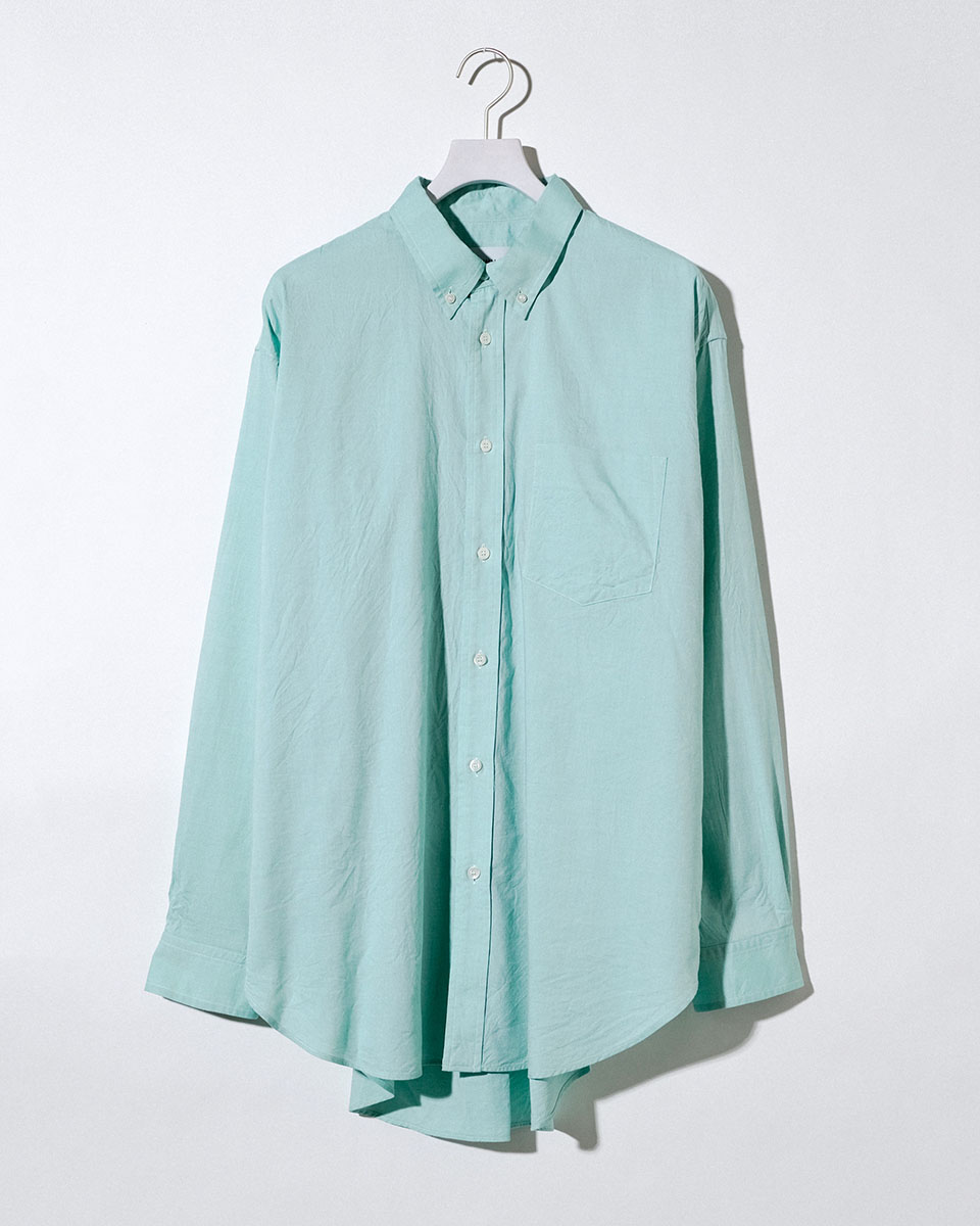 WEWILL ウィーウィル BD SHIRT ボタンダウンシャツ GREEN グリーン a