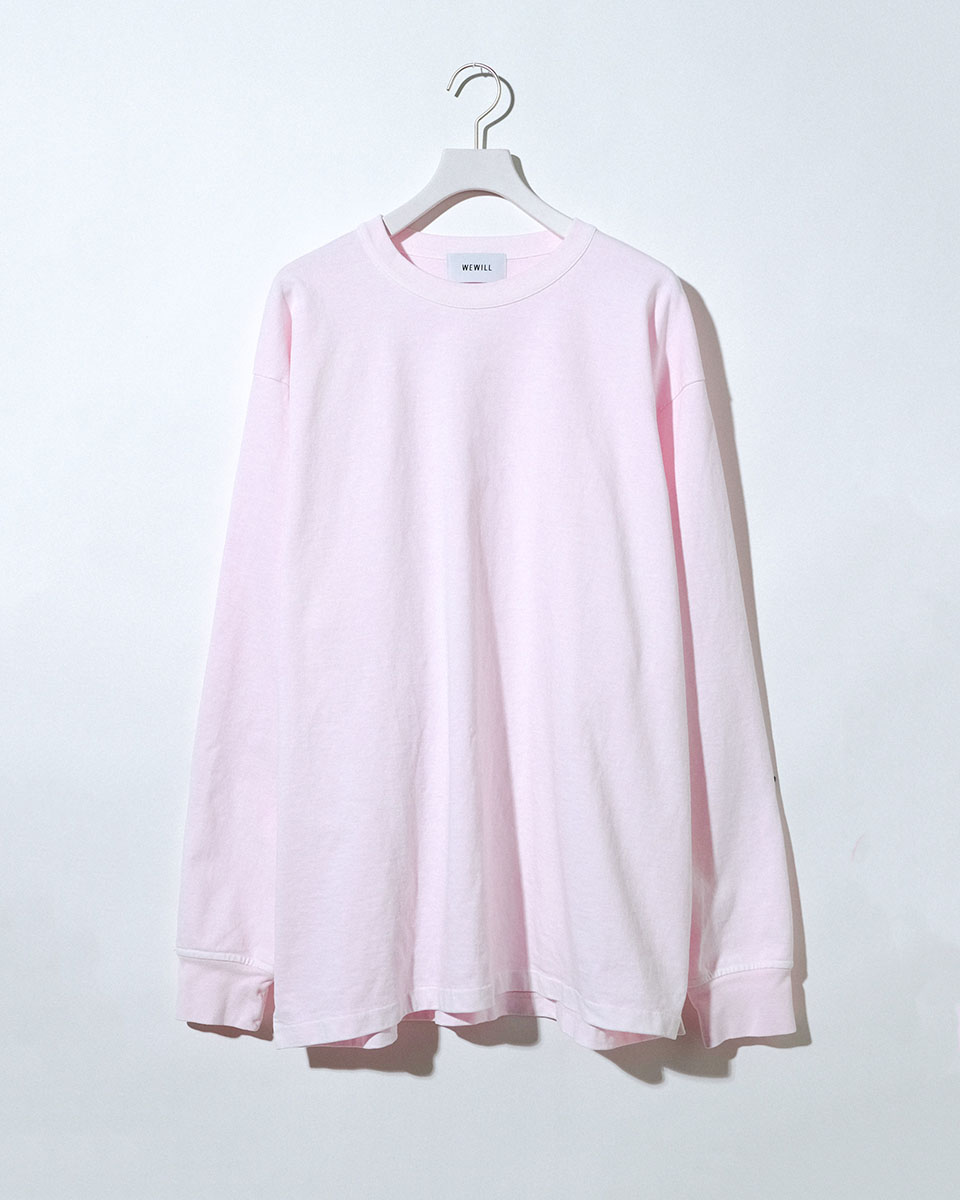WEWILL ウィーウィル LONG SLEEVE BAGGY T-SHIRT ロンT Pink ピンク a