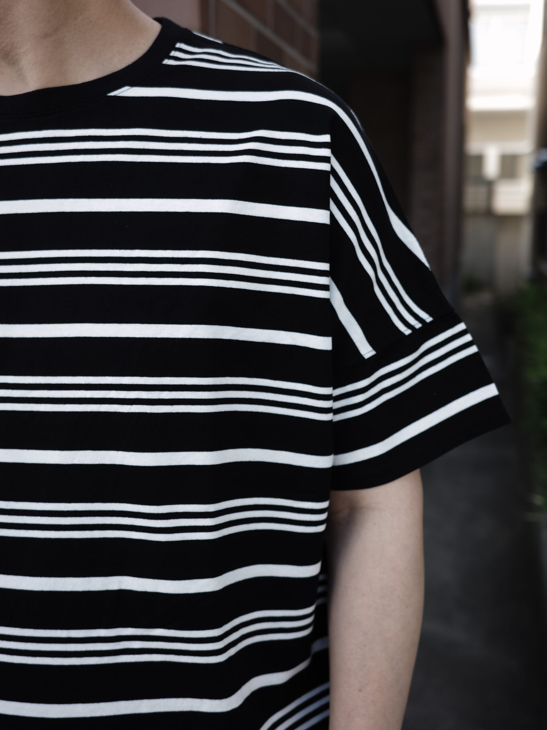 nonnative】clerk S/S henley neck tee cotton jersey overdyed 