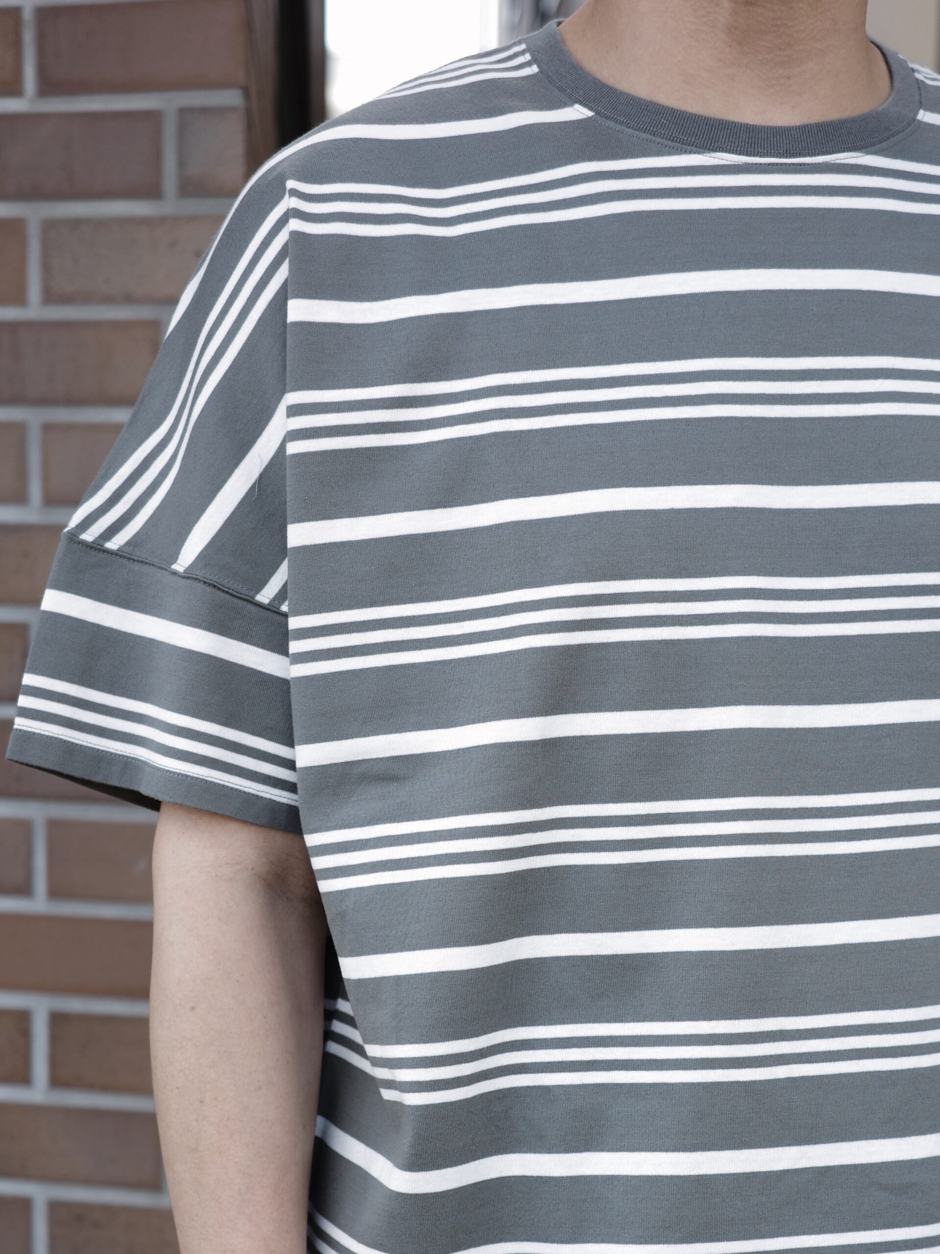nonnative】clerk S/S henley neck tee cotton jersey overdyed 