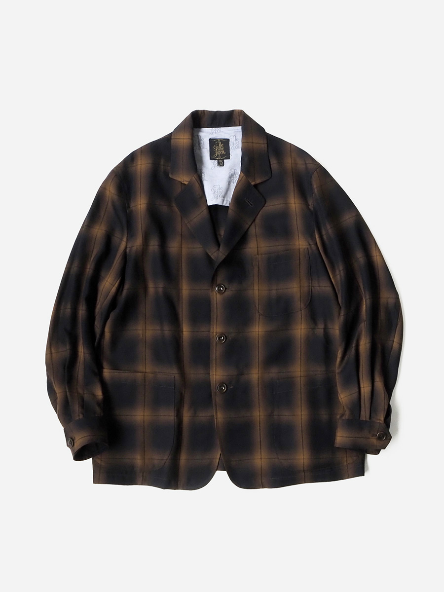 The Stylist Japan ザスタイリストジャパン OMBRE CHECK SHIRT JACKET BROWN シャツジャケット a