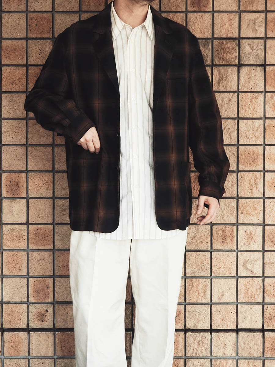 The Stylist Japan ザスタイリストジャパン OMBRE CHECK SHIRT JACKET BROWN シャツジャケット b