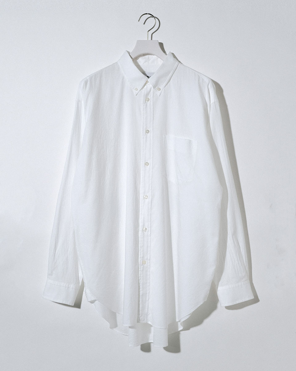 WEWILL ウィーウィル BD SHIRT ボタンダウンシャツ White a