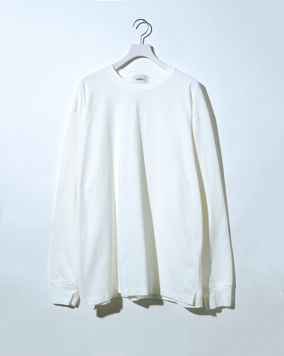 WEWILL ウィーウィル LONG SLEEVE BAGGY T-SHIRT ロンT White a
