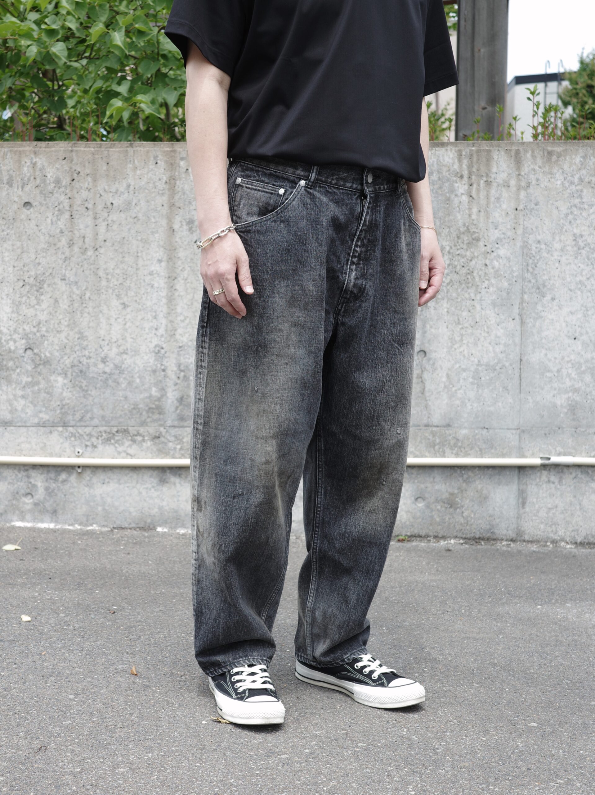 ANCELLM TAPERED 5P DENIM PANTS(BLACK)（ANCELLM - SELVEDGE TAPERED 