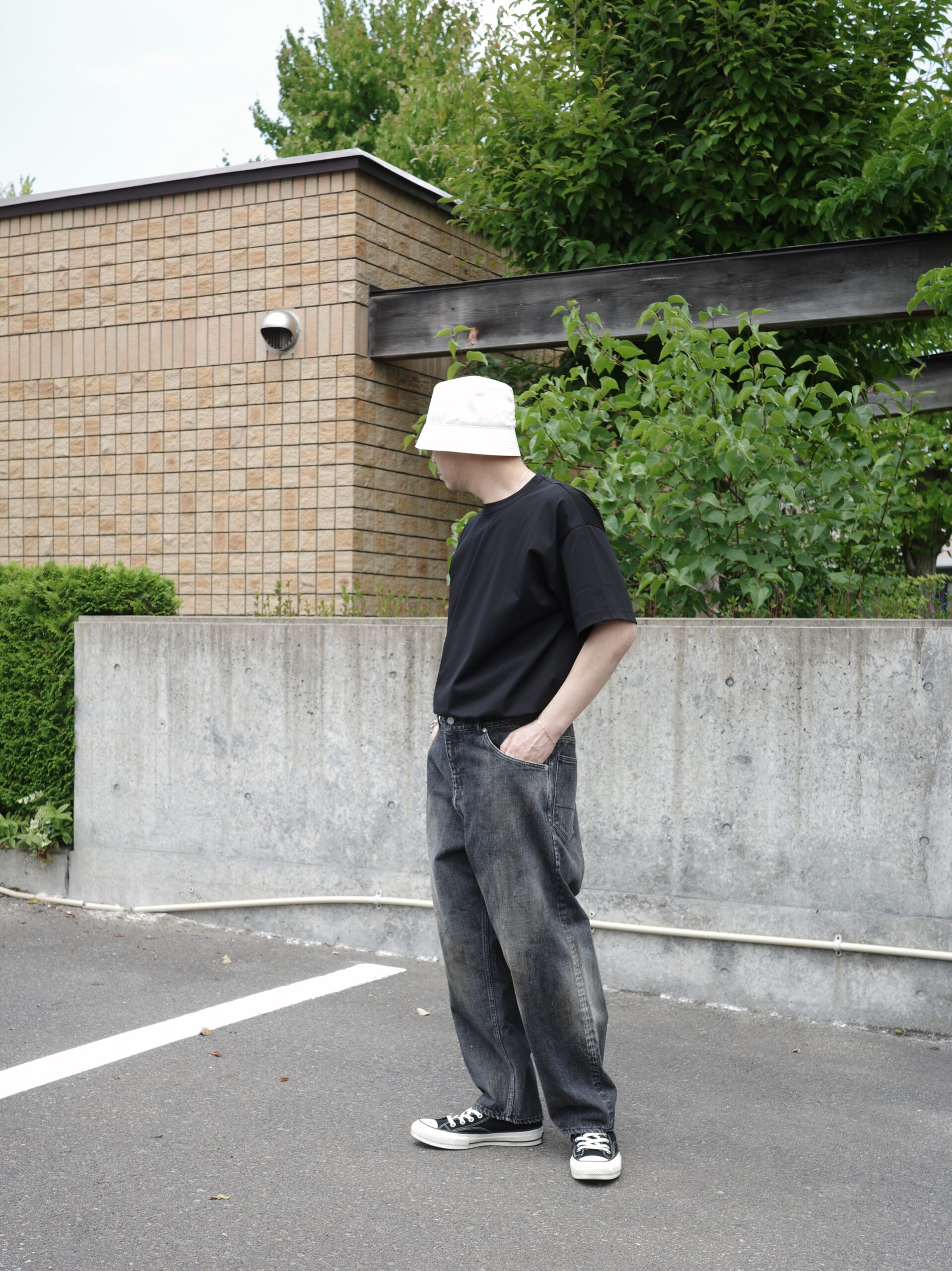 【CIENTO別注】ANCELLM / SELVEDGE TAPERED 5P DENIM PANTS (BLACK) ANC-PT28-EX アンセルム 正規取扱店 公式通販 送料無料