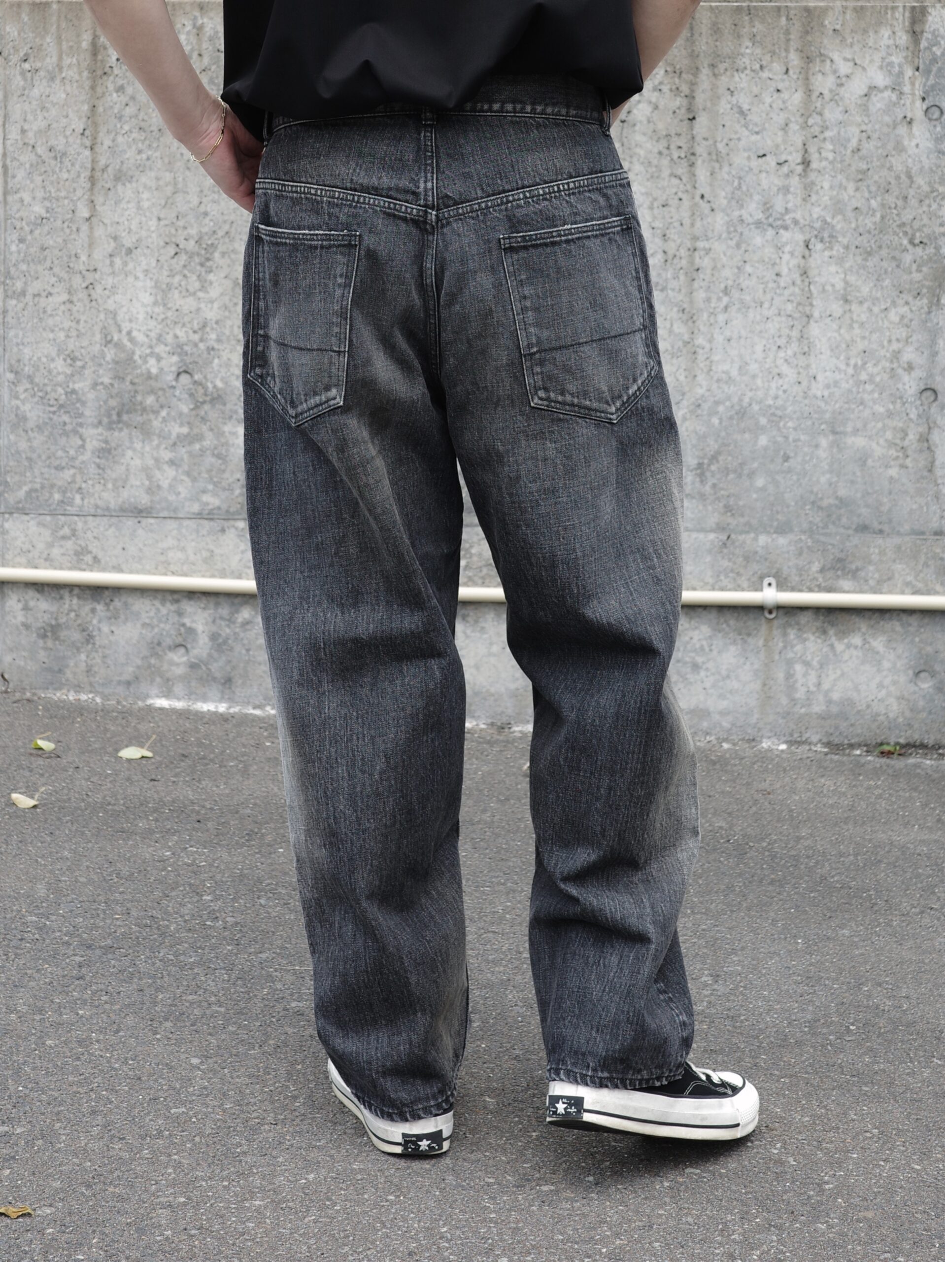 【CIENTO別注】ANCELLM / SELVEDGE TAPERED 5P DENIM PANTS (BLACK) ANC-PT28-EX アンセルム 正規取扱店 公式通販 送料無料