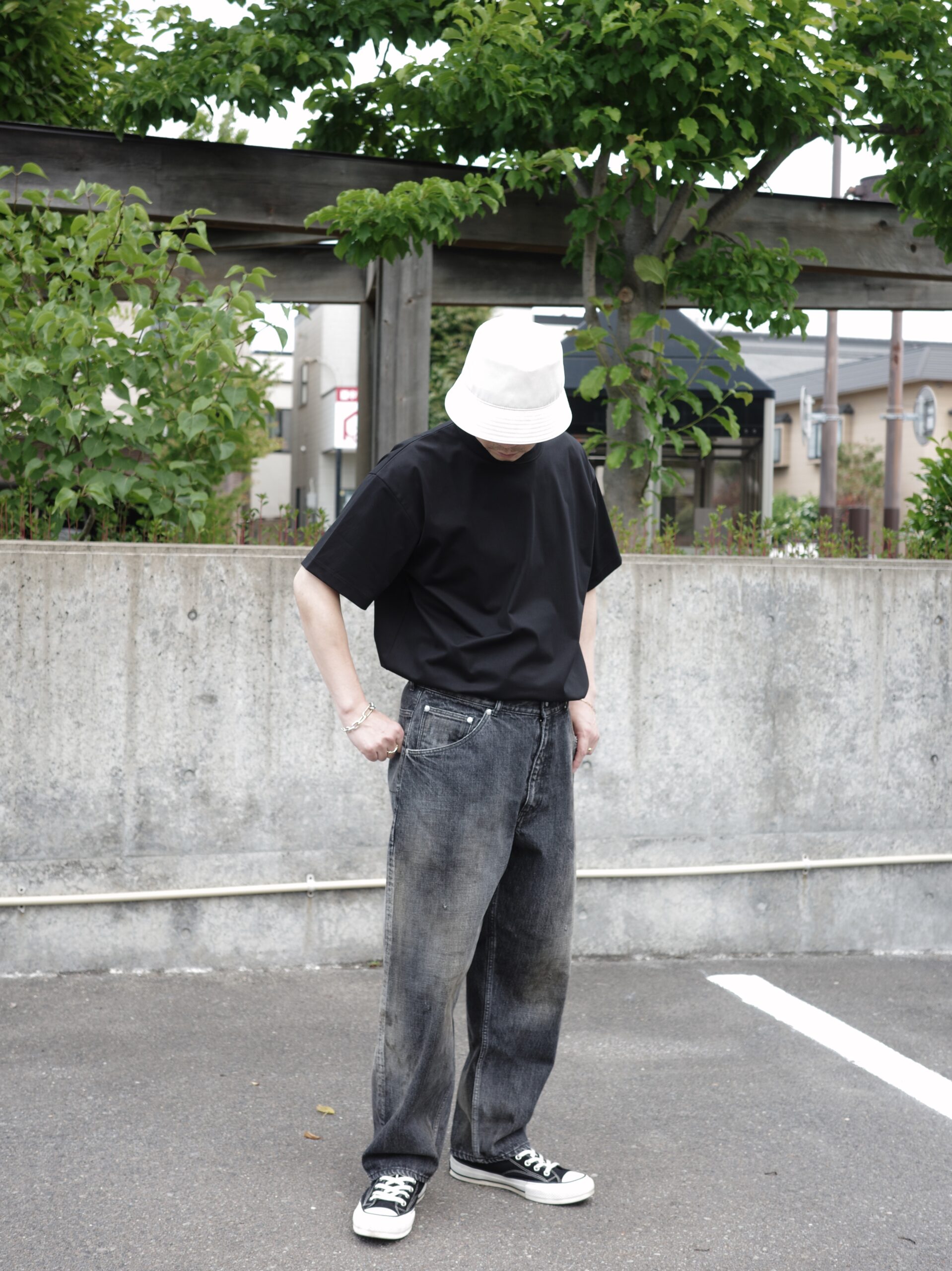 【CIENTO別注】ANCELLM / SELVEDGE TAPERED 5P DENIM PANTS (BLACK) ANC-PT28-EX アンセルム 正規取扱店 公式通販 送料無料