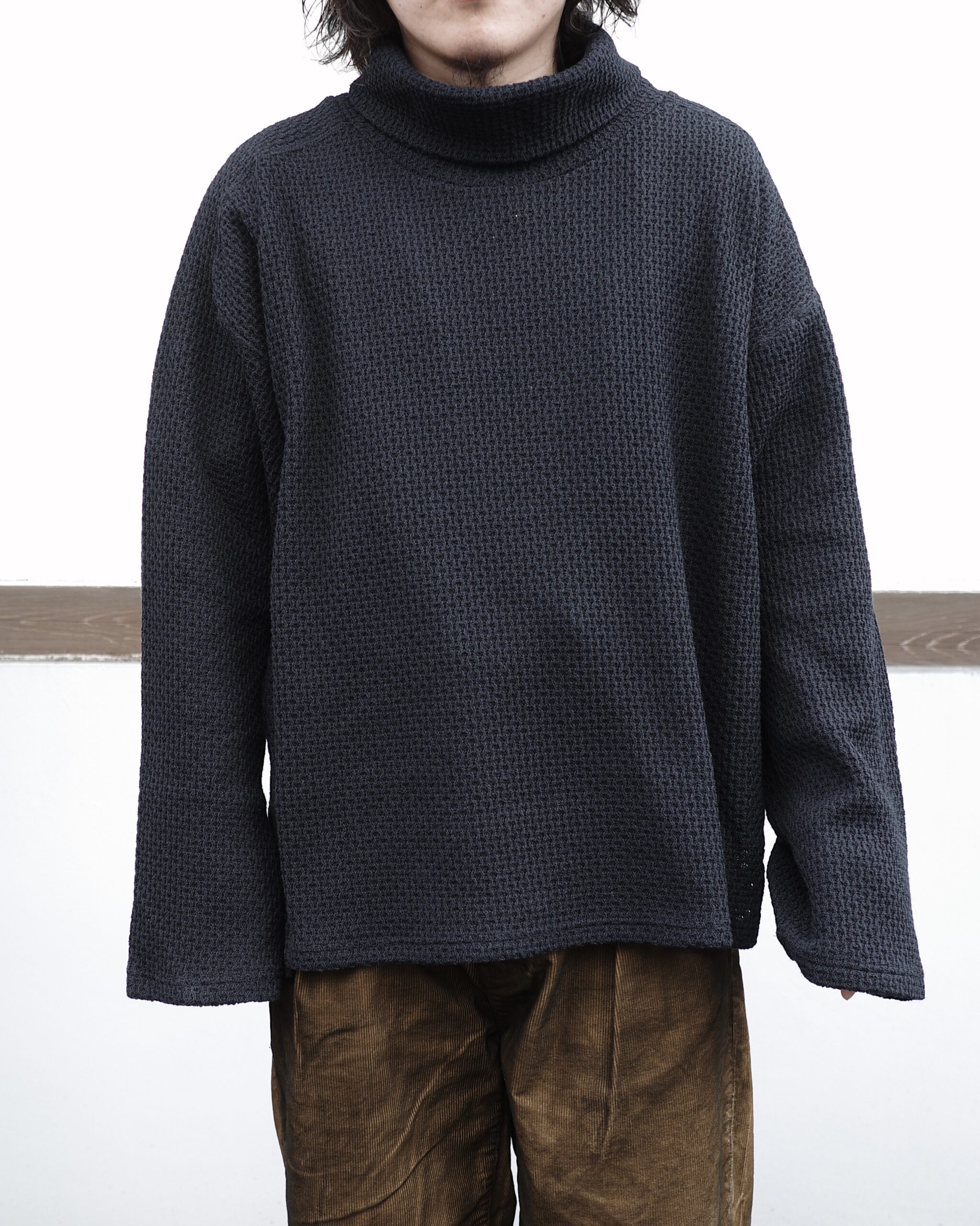 ANCELLM】CHAIN KNIT HI-NECK LS T-SHIRT・AGING CORDUROY PANTS  