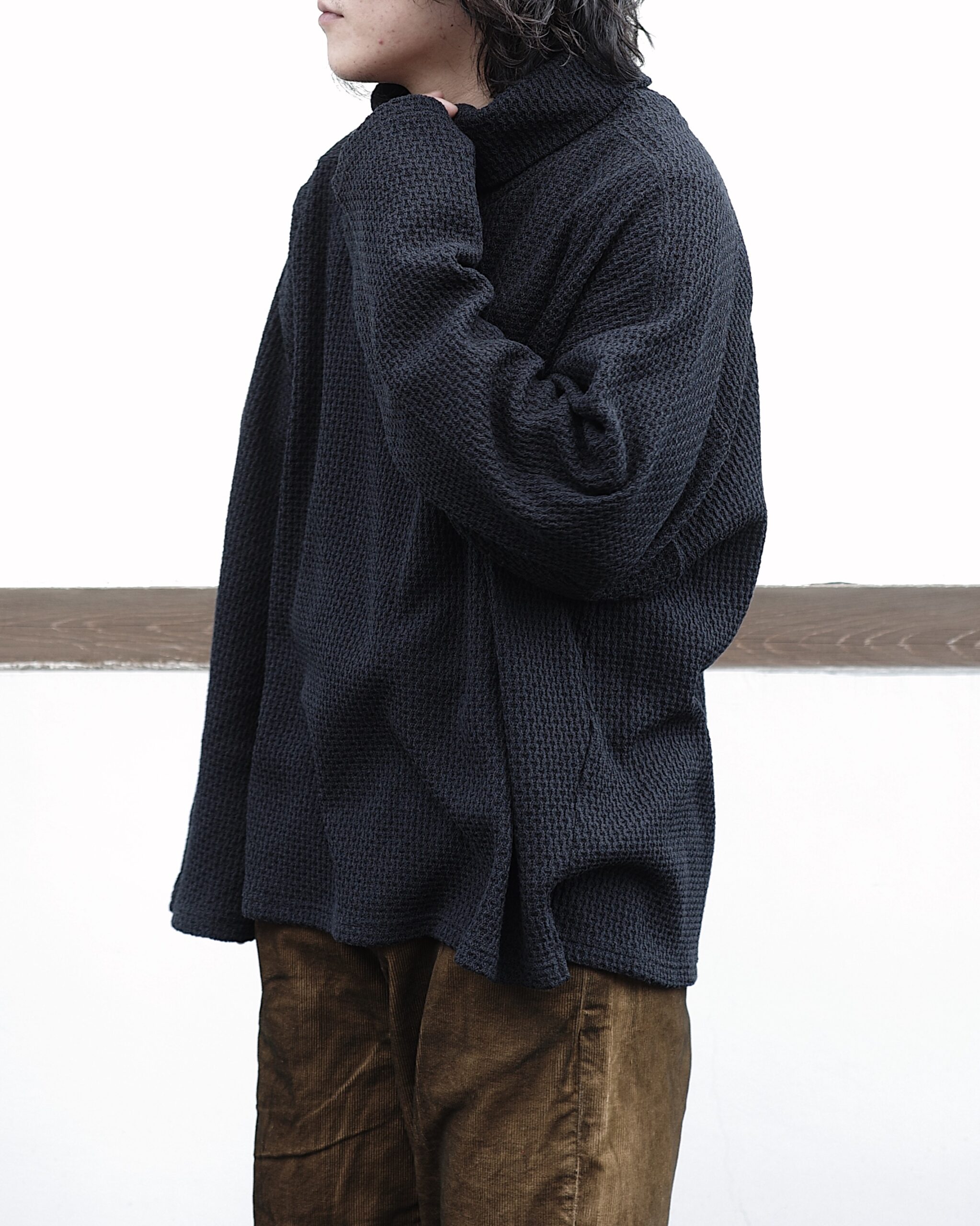 ancellm CHAIN KNIT HI-NECK LS T-SHIRT ANCELLM CHAIN KNIT HI-NECK 
