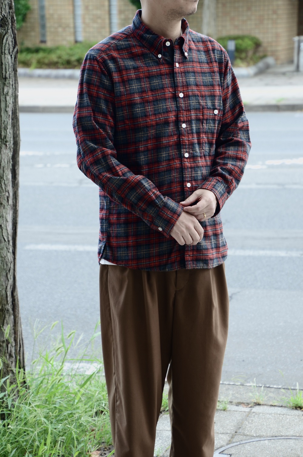 nonnative DWELLER B.D. SHIRT COTTON TARTAN CHECK