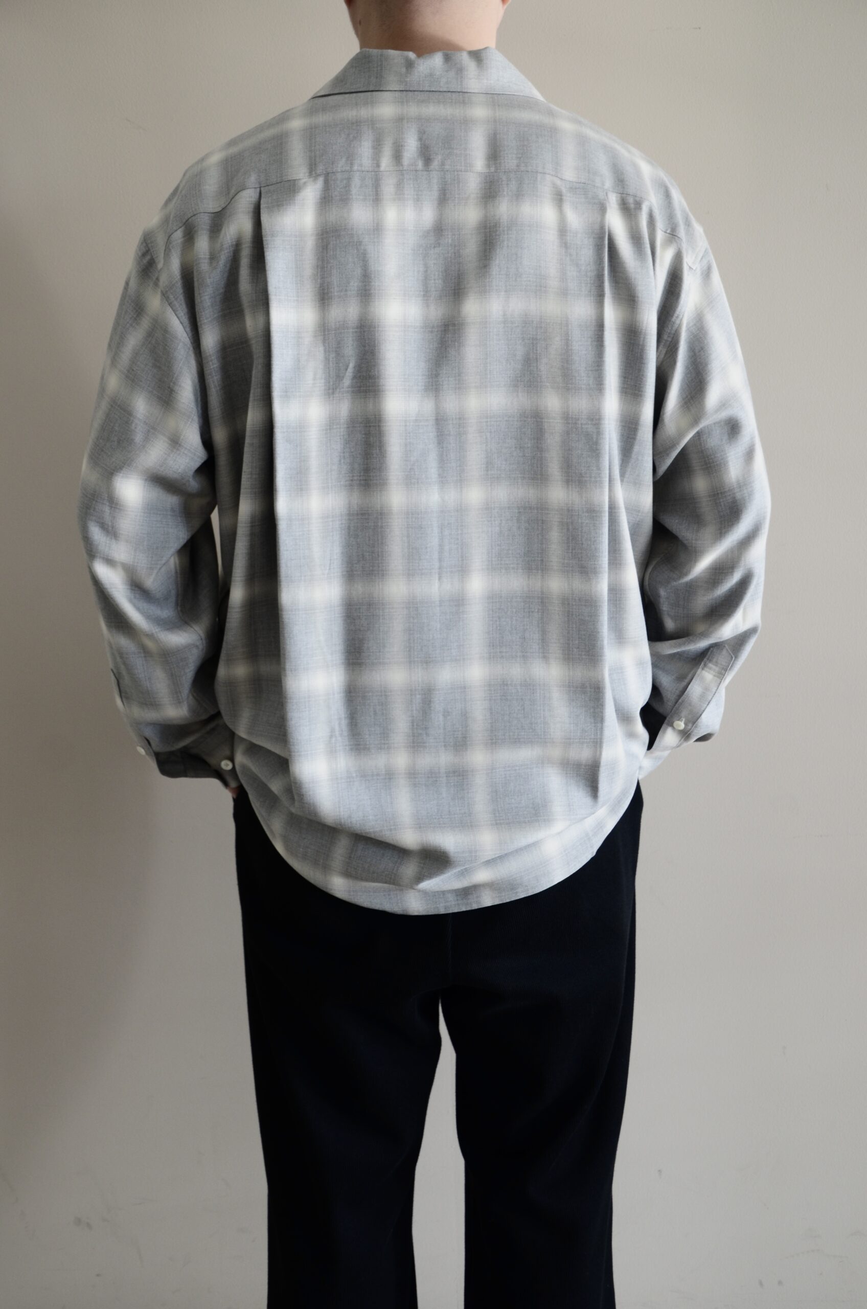 WEWILL ウィーウィル LS OPEN COLLAR DT SHIRT オープンカラー オンブレチェック シャツ