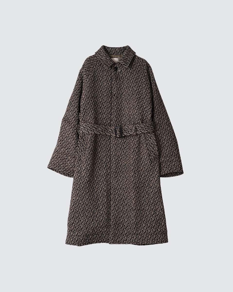 YOKE ヨーク WOOL NEP TWEED BALMACAAN COAT