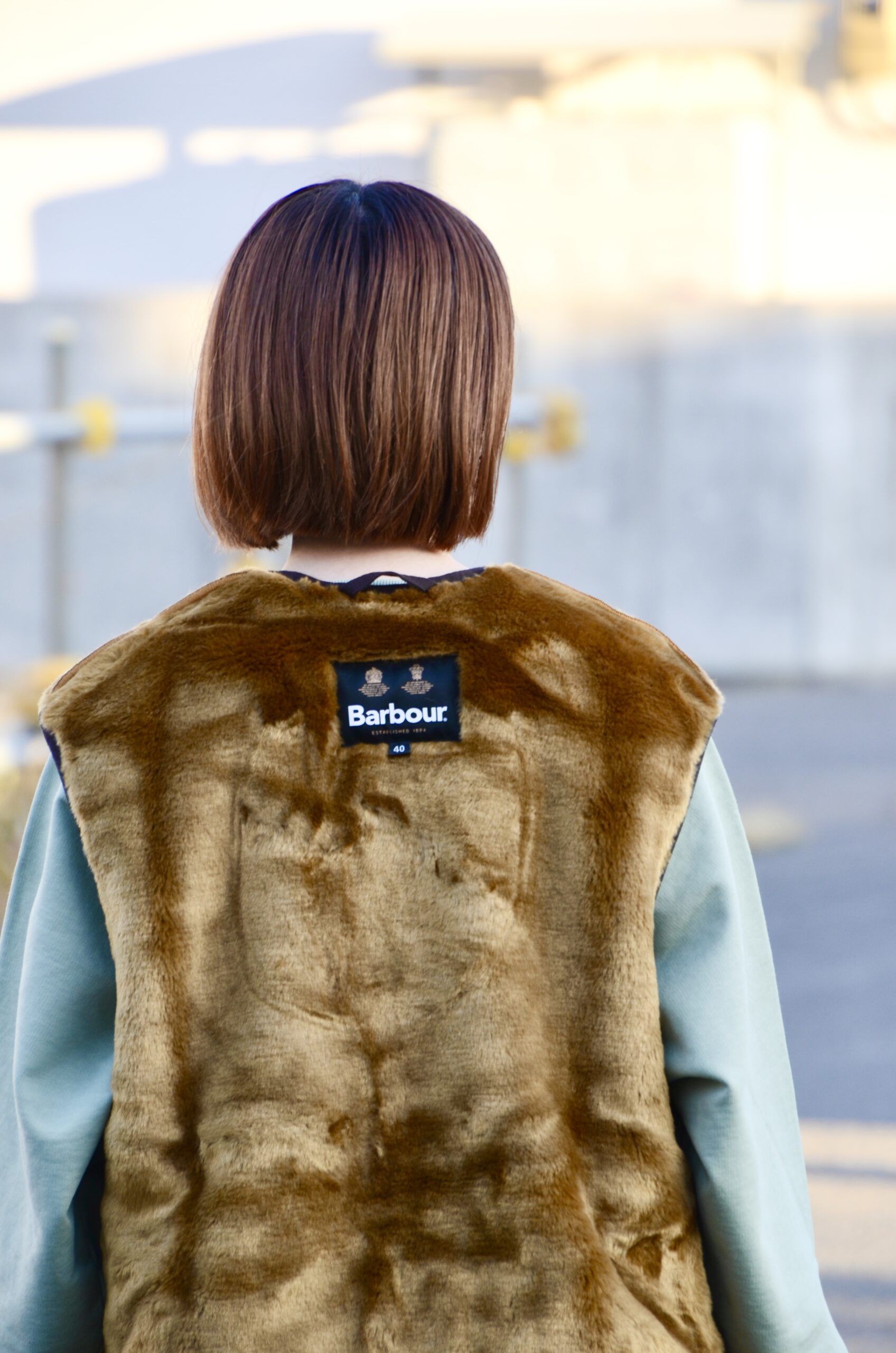 【希少デザイン】Barbour ファーベスト フロントジップ ファー ライナー ベスト（スリム フィット