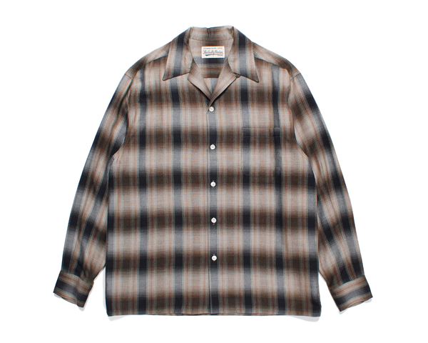 WACKO MARIA ワコマリア 23FW-WMS-OC04 CHECK OPEN COLLAR SHIRT 通販