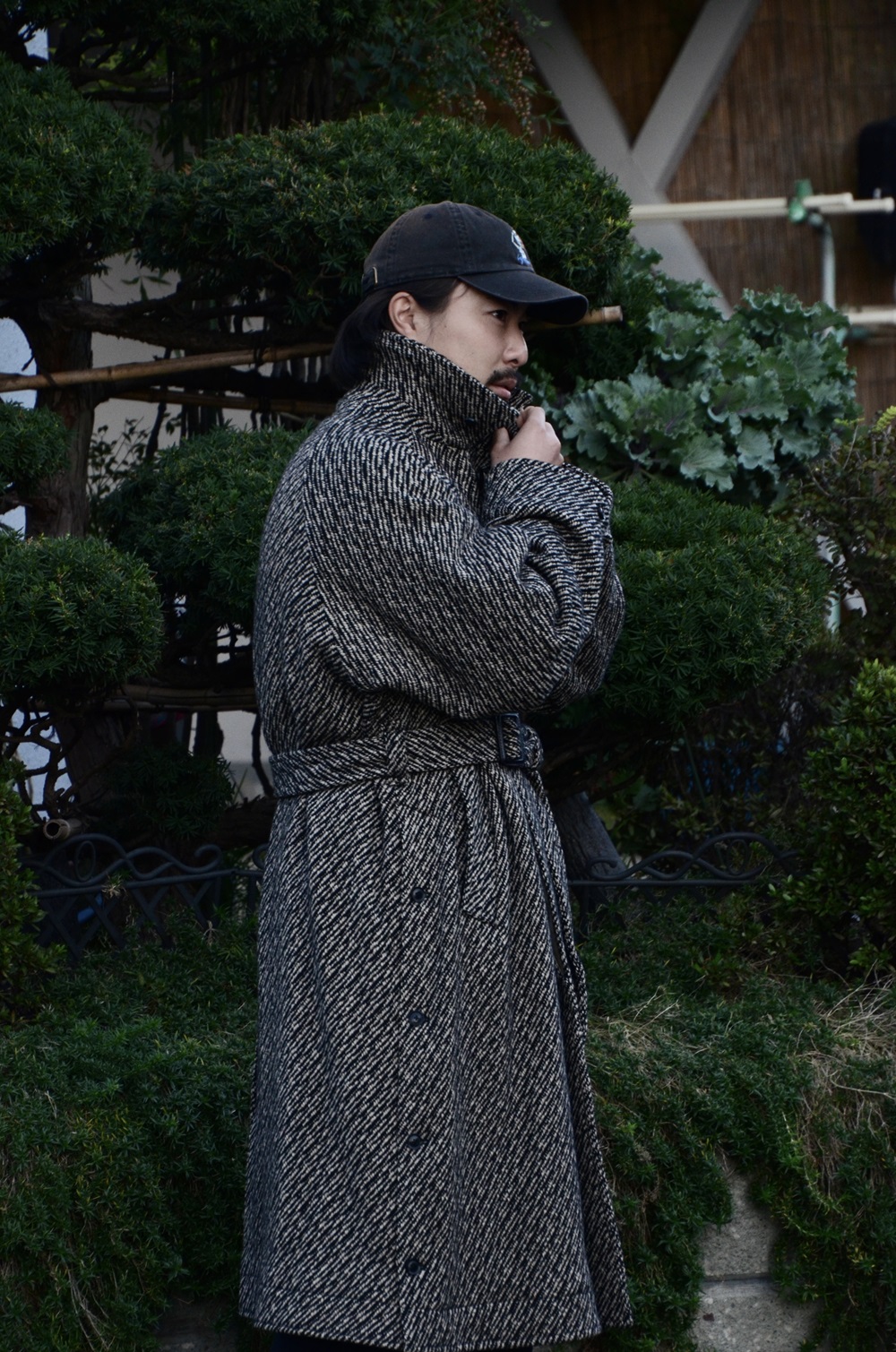 YOKE ヨーク WOOL NEP TWEED BALMACAAN COAT